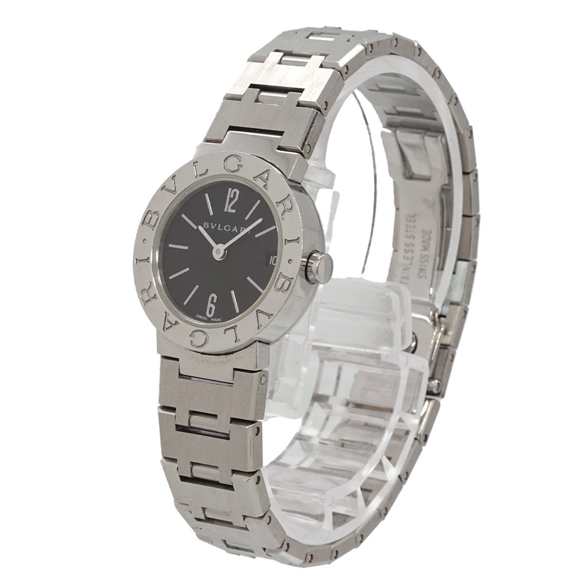 BVLGARI BB23SS dameshorloge met datum, zwart, quartz