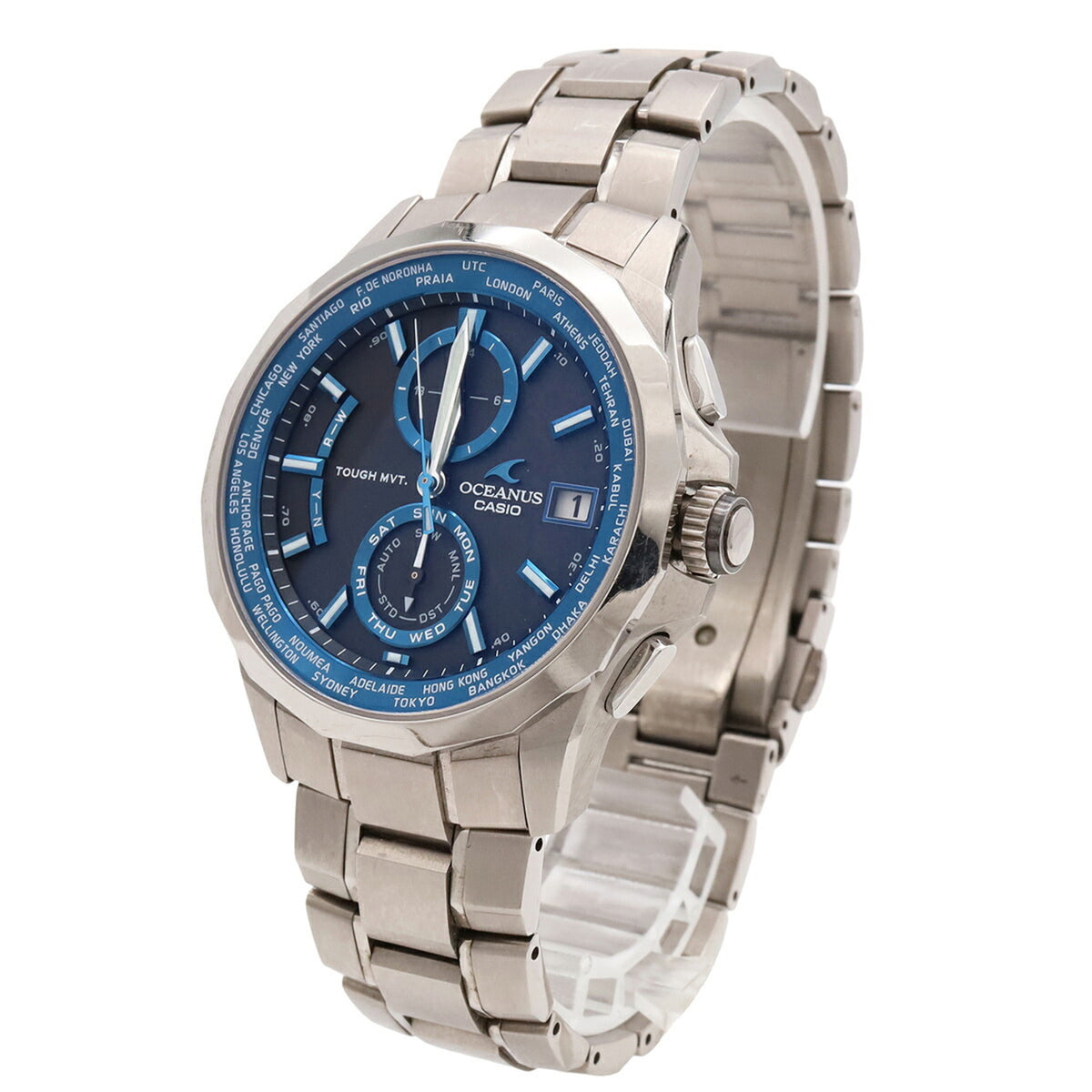 Montre Casio Oceanus Manta Titanium Date à commande radio OCW-S2000-1AJF Noir Cadran 40mm
