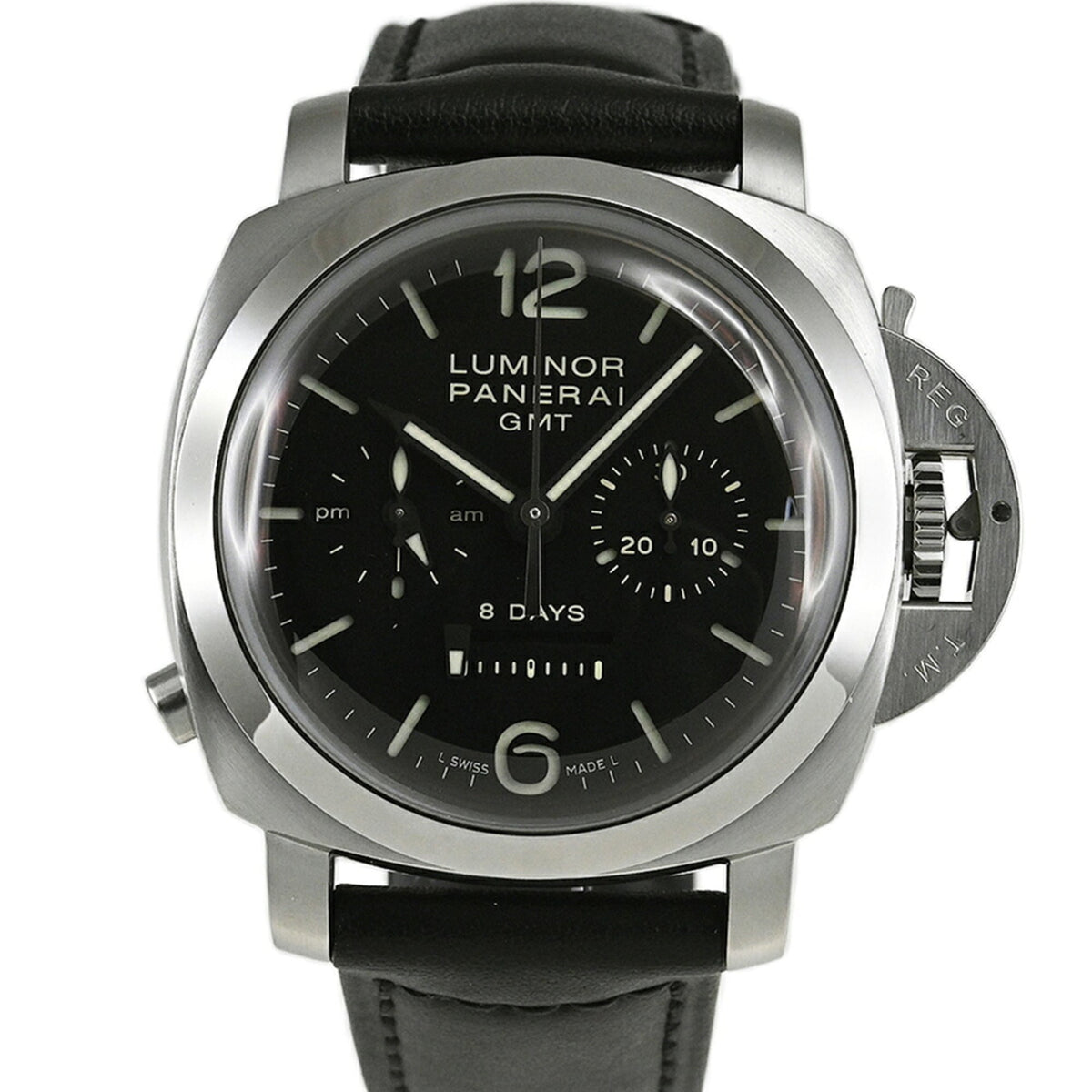 Panerai Luminor Chrono Monopulsante 8 Tage GMT PAM00275 Schwarz Zifferblatt 44 mm Uhr