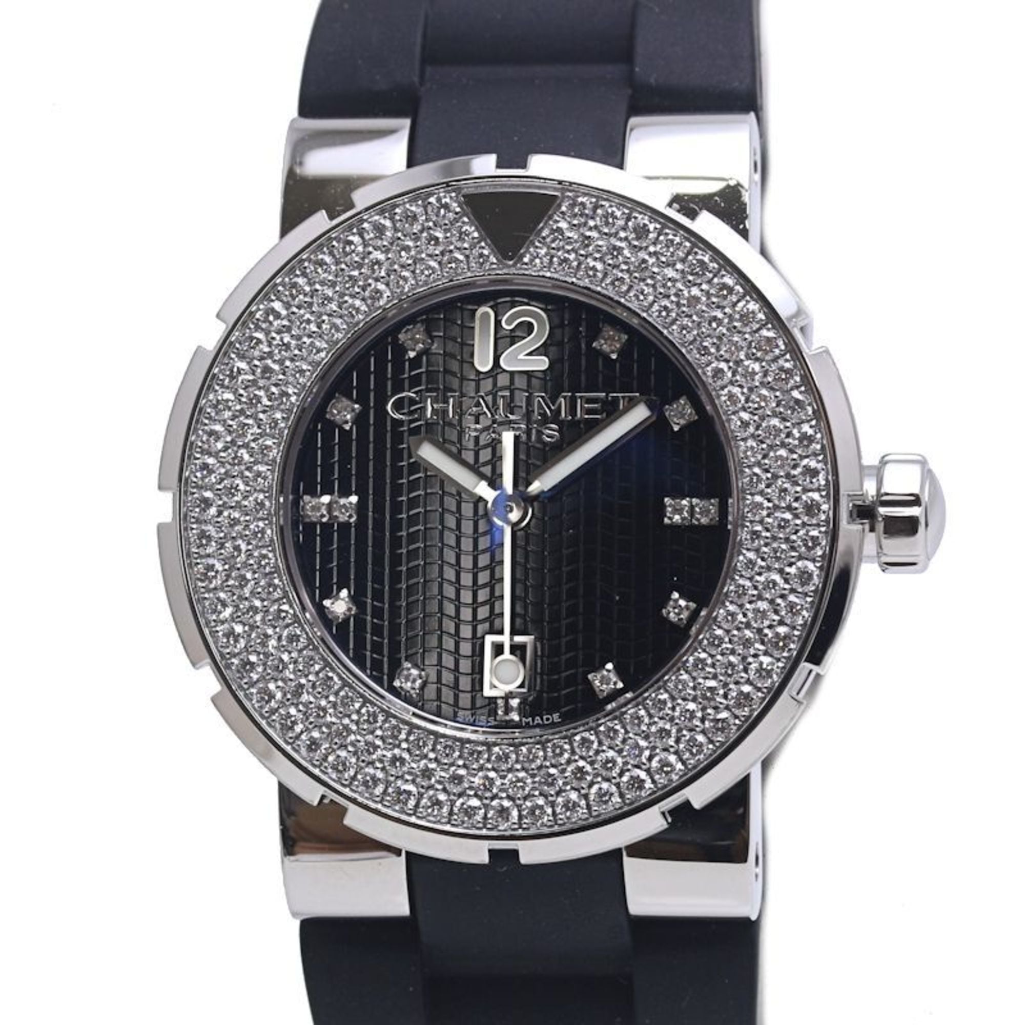 Chaumet Class One MM Bezel Diamond W17229-33G Stainless Steel x Rubber Boys 39989 Watch