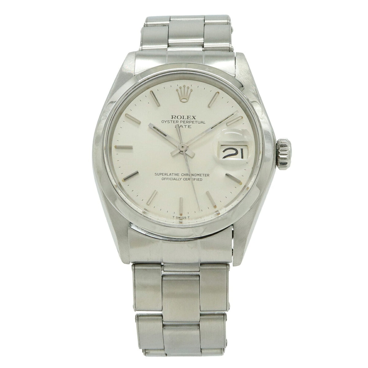 Rolex Oyster Perpetual Date 1500 Silver Dial 35mm Watch