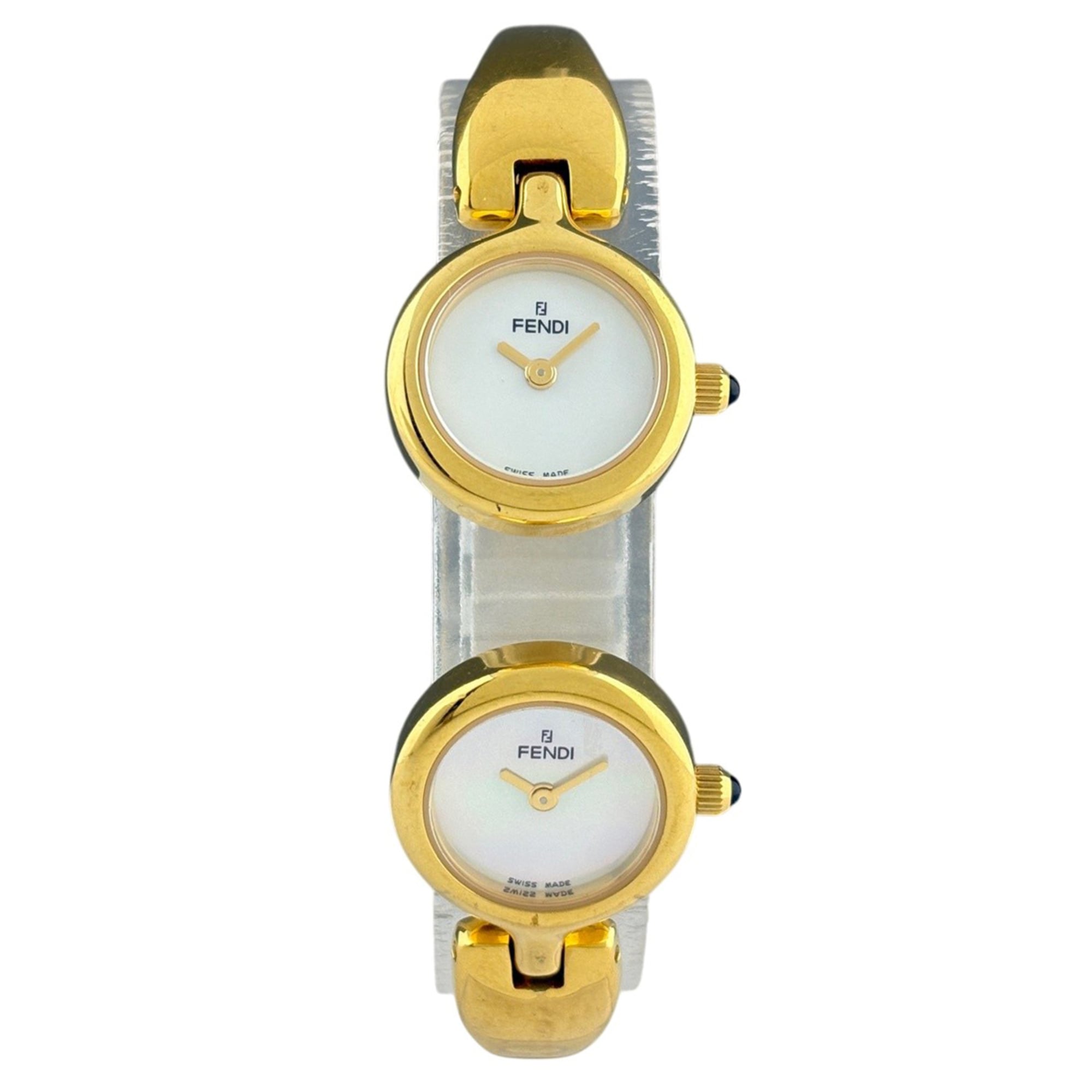 Fendi FENDI Double Face Dual Time Bangle 18mm White