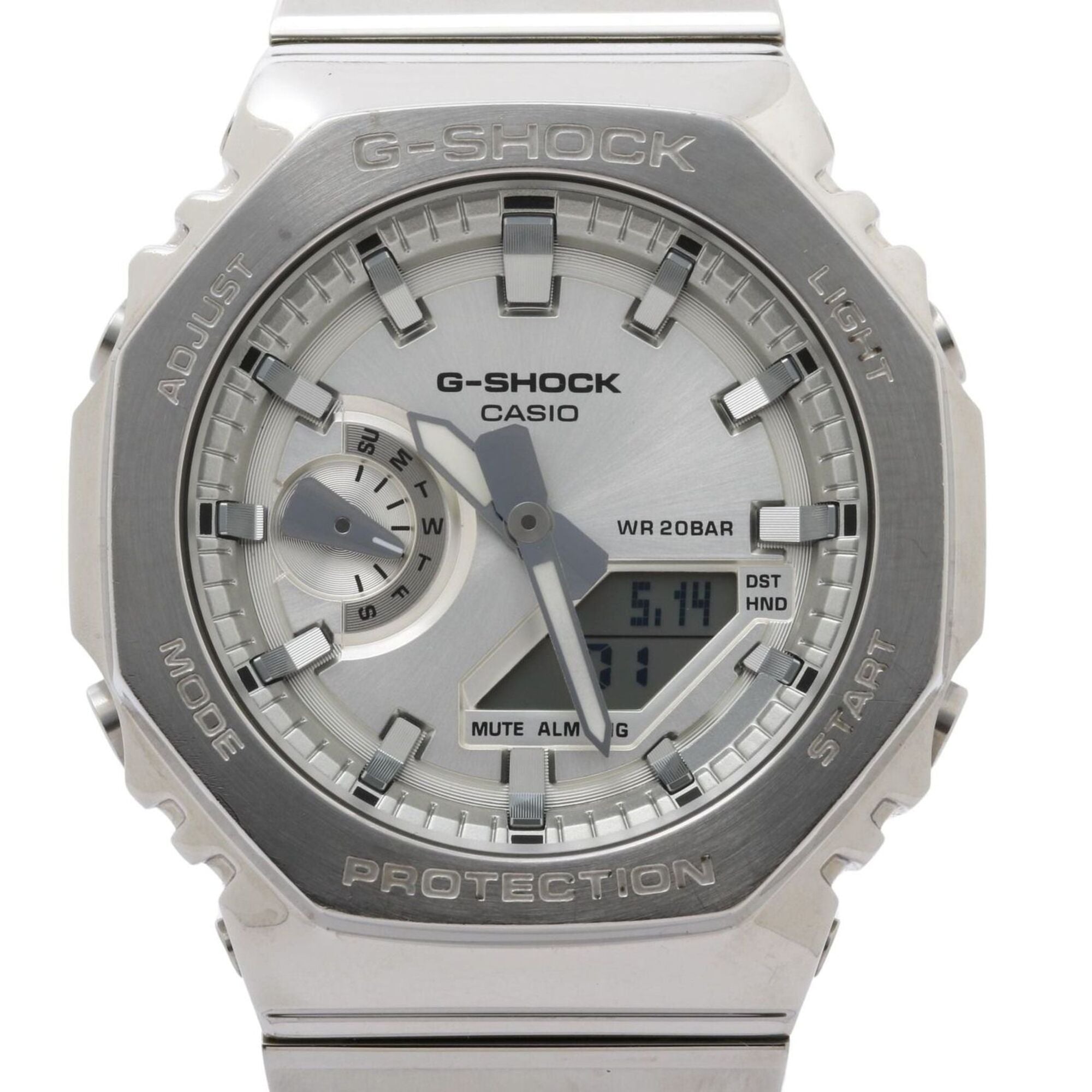 CASIO G-SHOCK 2100 Series GM-2110D-7AJF Silver Stainless Steel x Resin Men's Watch