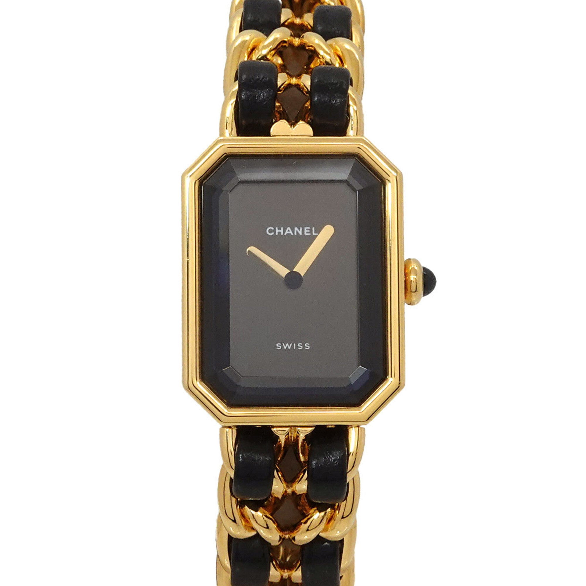 Chanel Premiere S-size H0001 Women's Watch Black Gold Quartz