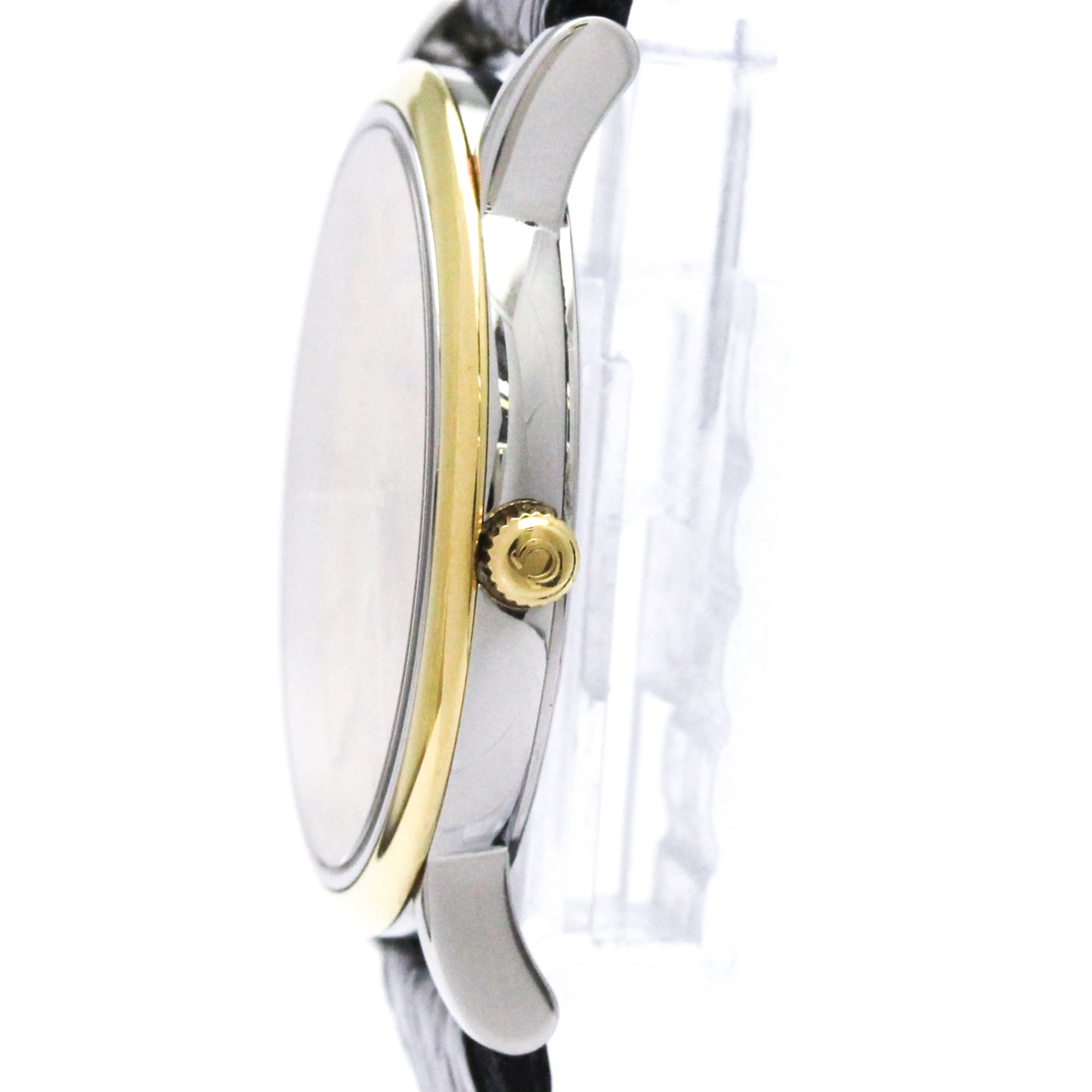 OMEGA Omega Devil Prestige Herrenuhr 18 Karat Gold Edelstahl Quarz 7714.11.01