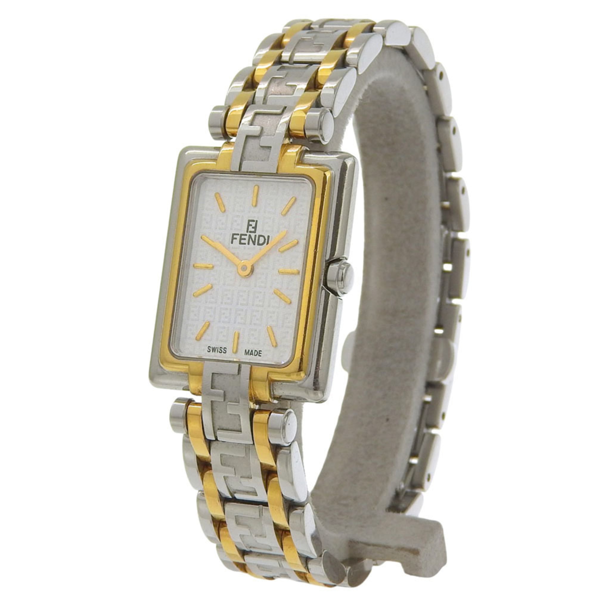 Fendi Zucca Women's Watch, 720L Stainless Steel, Quartz, Analog, White Dial.