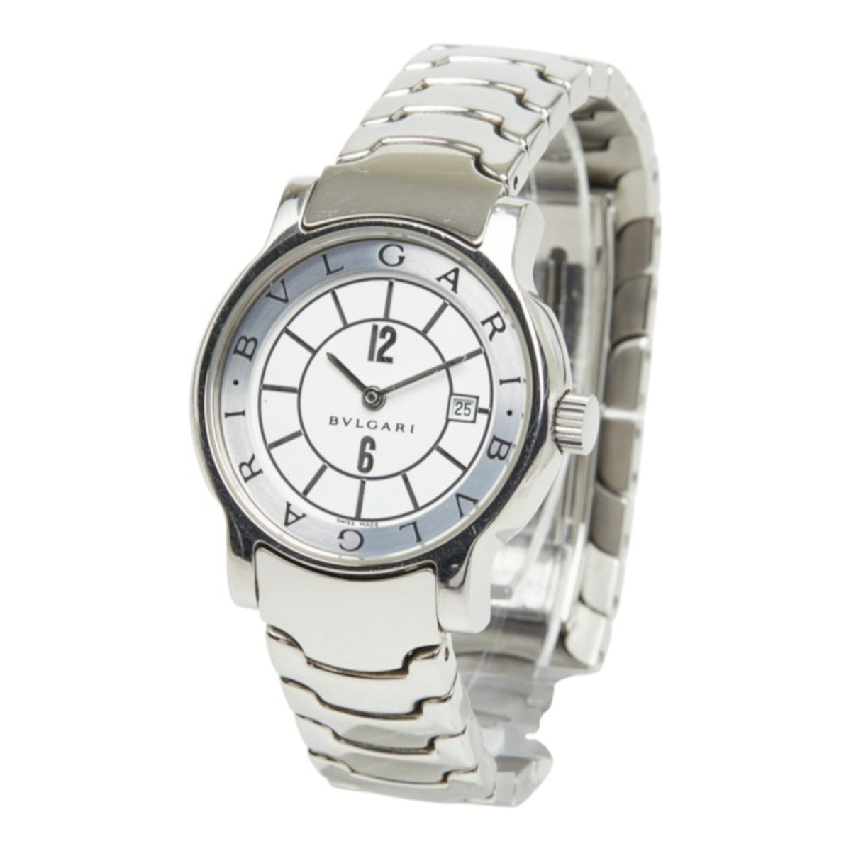 Bulgari Solotempo ST29S Weiß Zifferblatt 29 mm Uhr