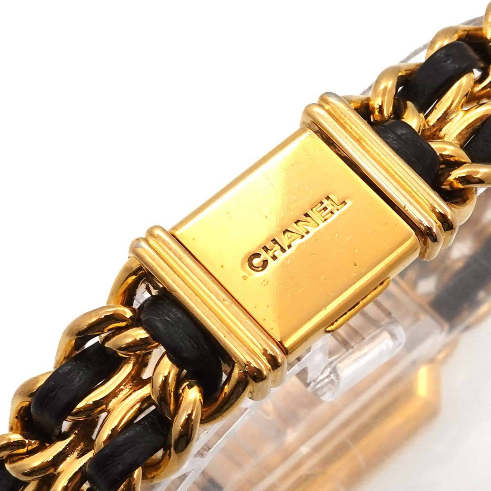 Chanel Premiere Large Size H0001 Women's Watch Black Gold Quartz