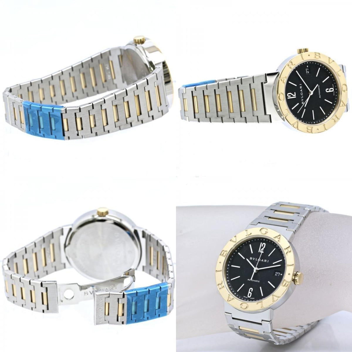 Bvlgari Bulgari Oud model BB38SGDAT BB38SGDAT BB38SGAUTO Horloge met zwarte wijzerplaat, 38 mm