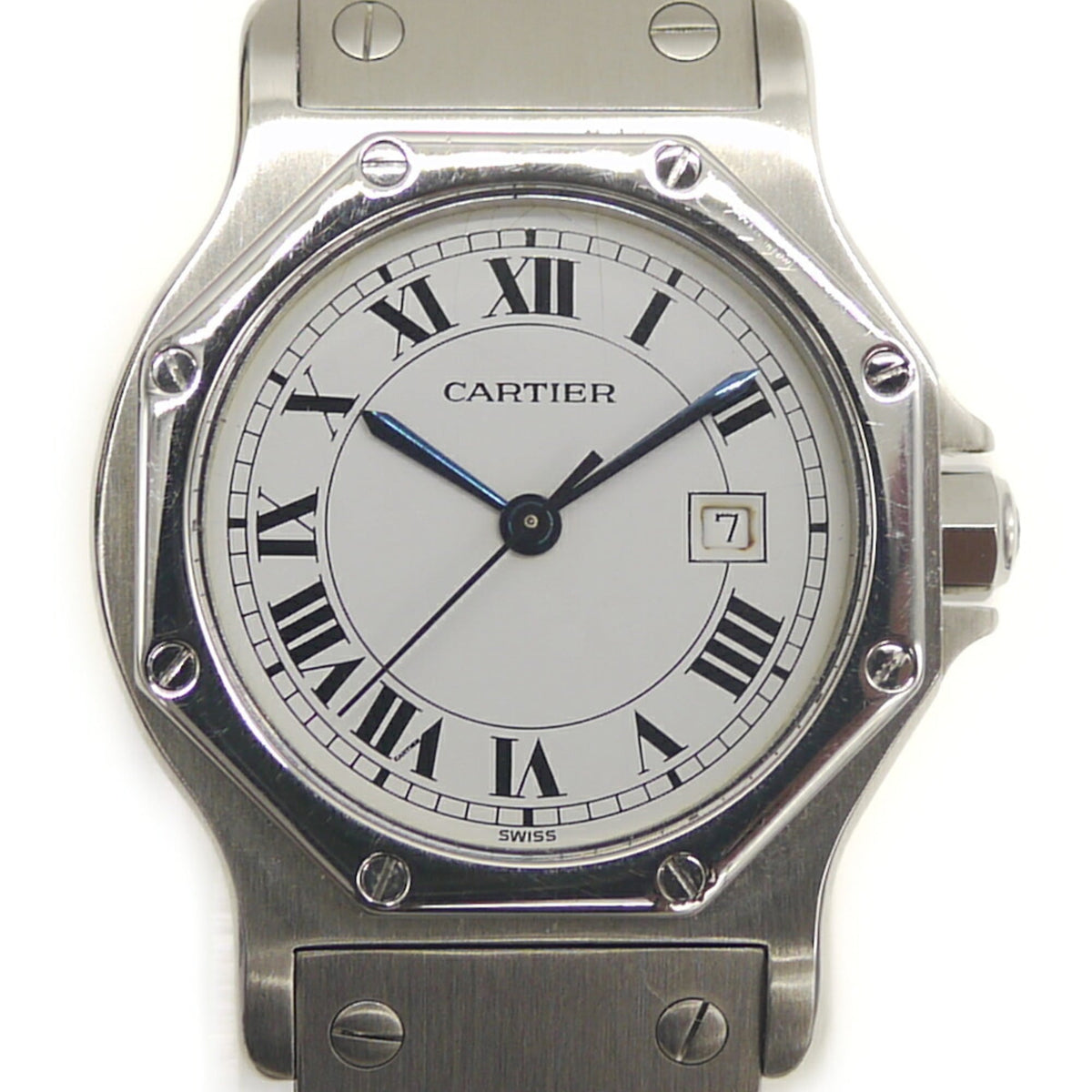 Cartier Santos Octagon LM 2965 White Dial 29mm Watch