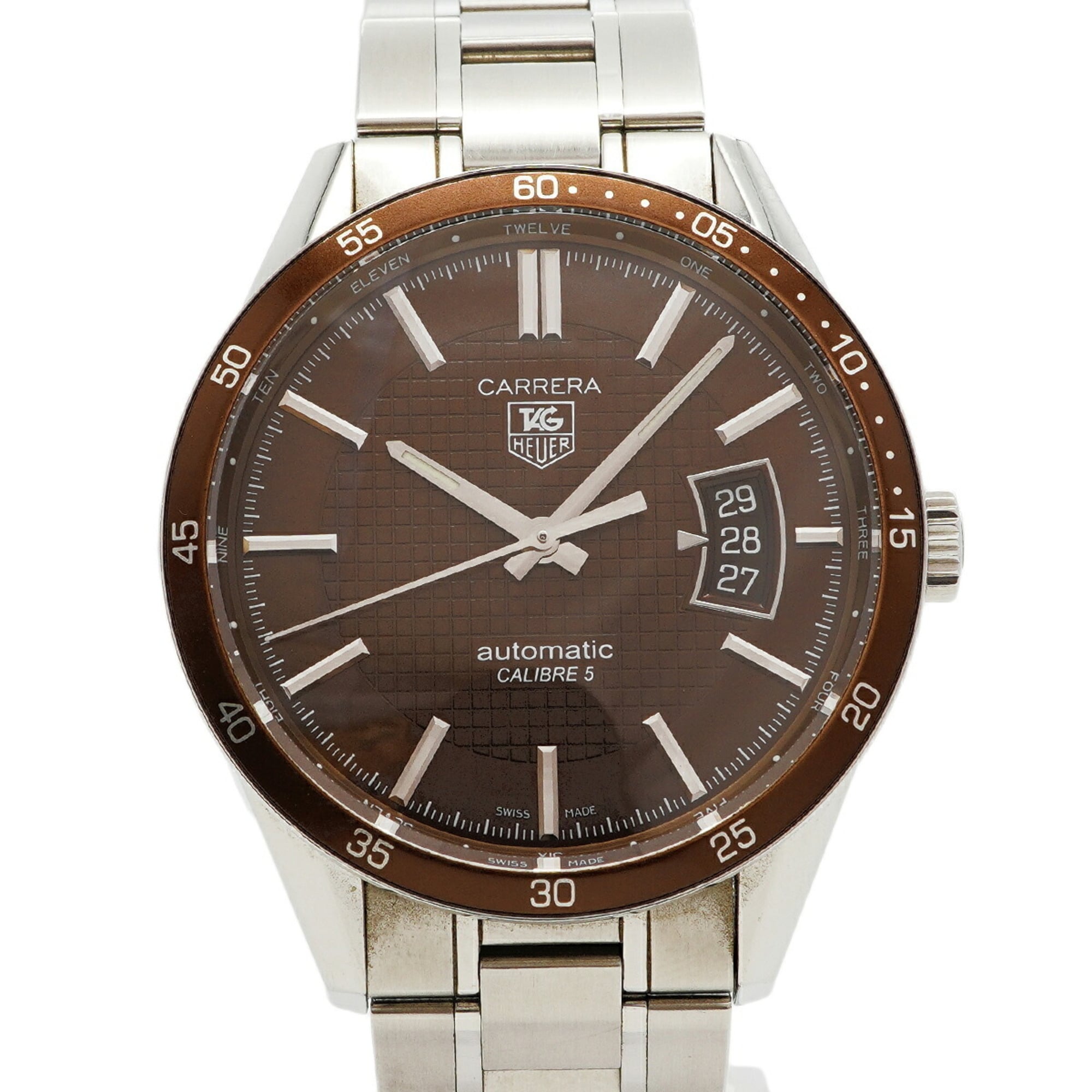 TAG Heuer Carrera Calibre 5 WV211N Brown Dial 39mm Watch