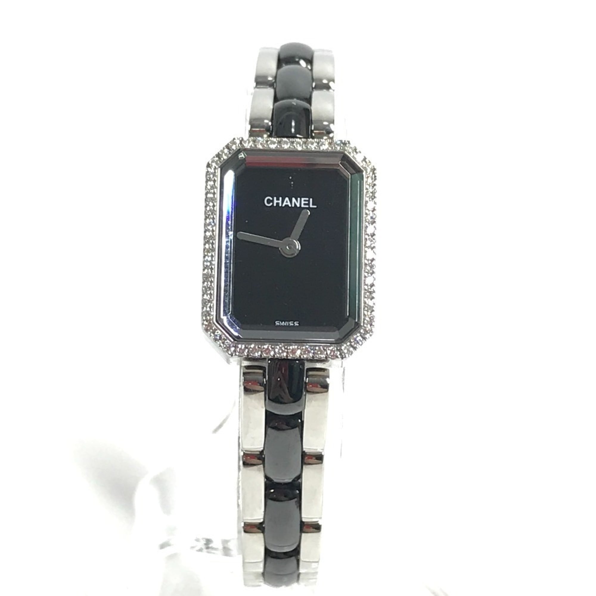 CHANEL Premiere Women's Watch H2163 with Diamond Bezel, Stainless Steel Ceramic, Black