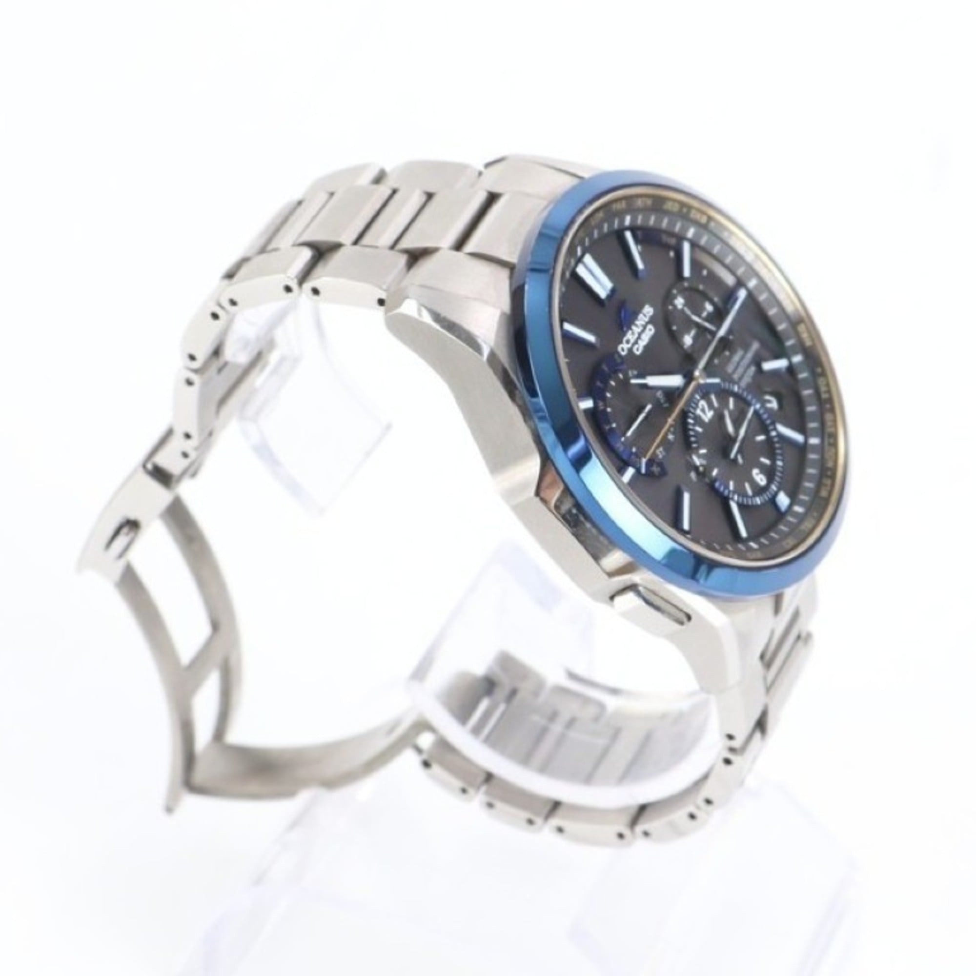 CASIO Oceanus OCWG1100TG-1AJF analoog herenhorloge (zwart, blauw, zilver, titanium)