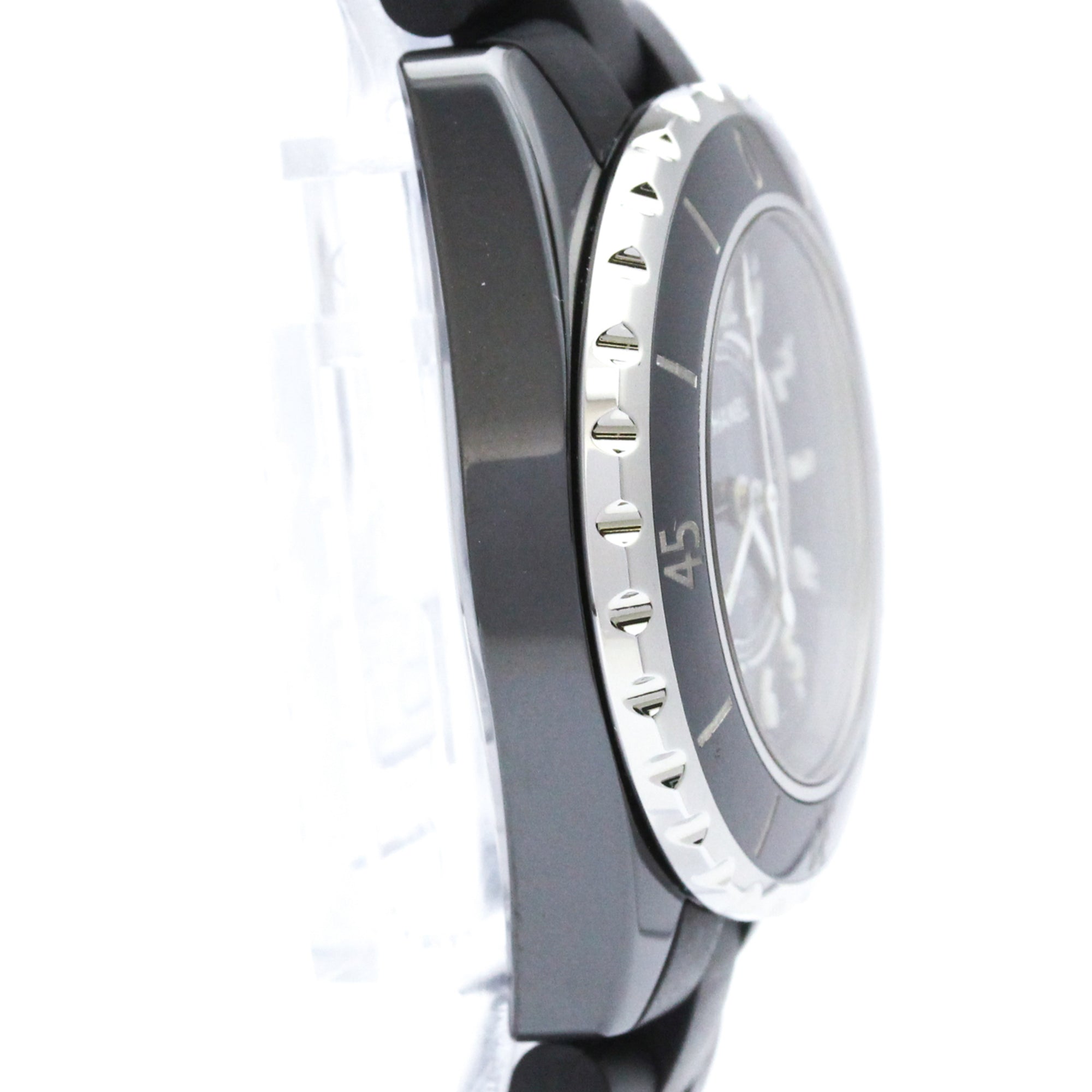 CHANEL J12 Ceramic Rubber Quartz Ladies Watch H0681 Polished