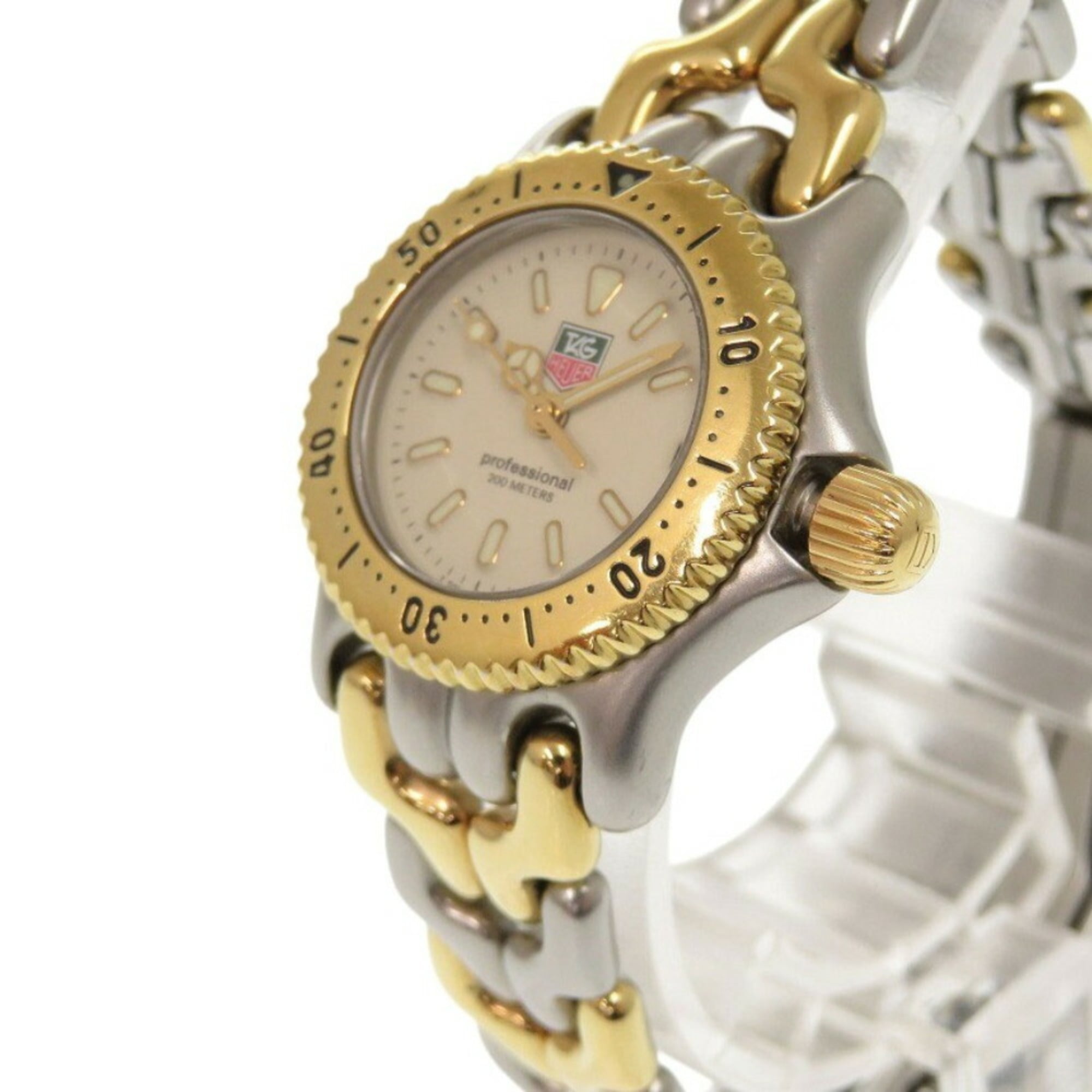 TAG Heuer Cell Series S95.708 SS Ivory Quartz Watch Silver Gold 0395TA
