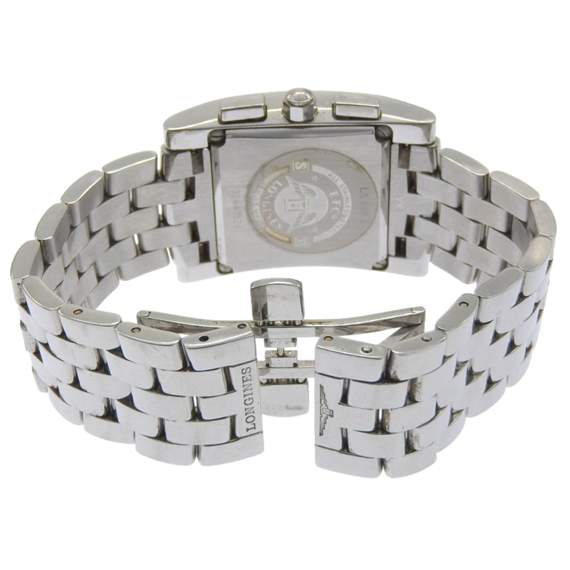 Longines DolceVita-horloge L5.668.4, roestvrij staal, quartz, analoog, zwarte wijzerplaat, herenmodel.