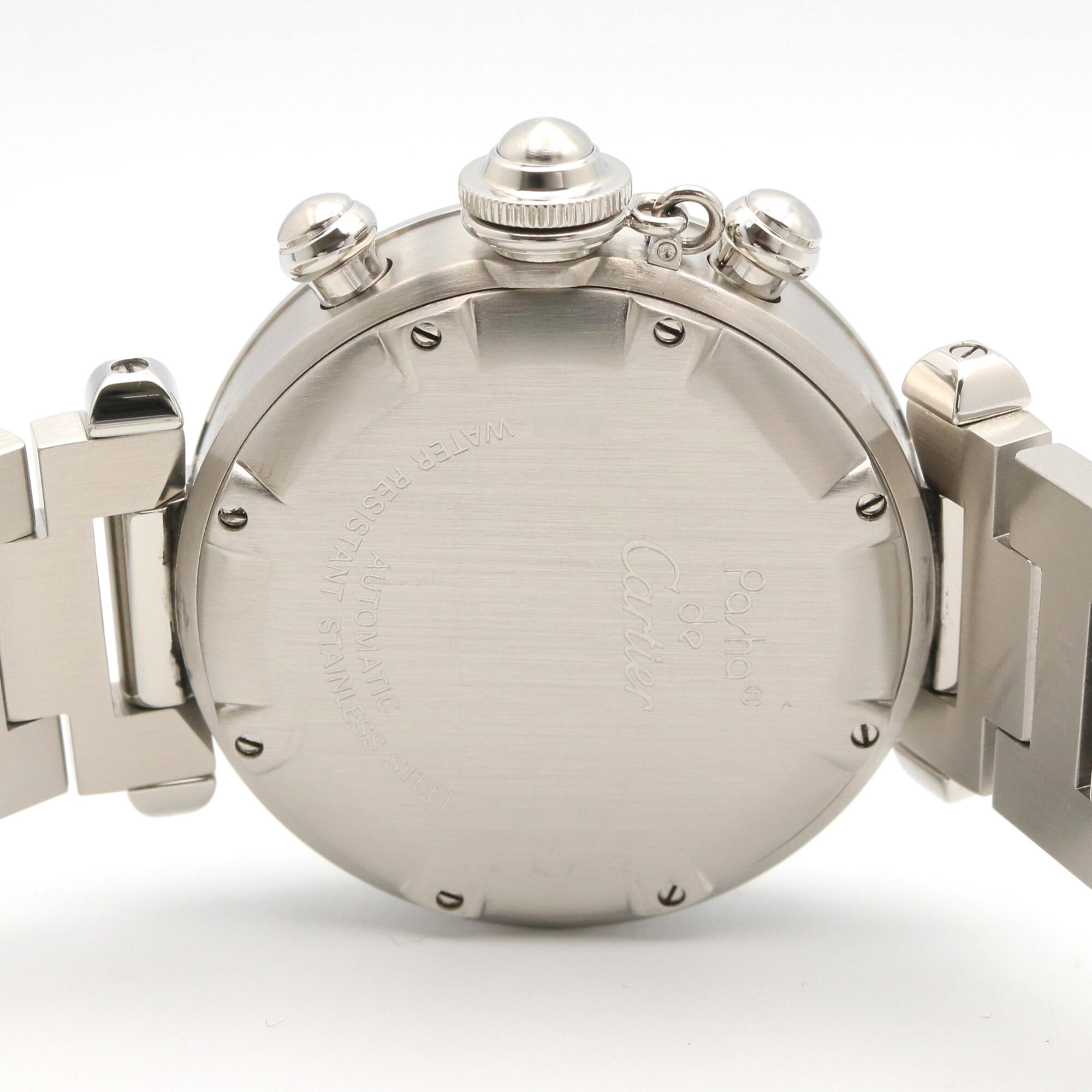Cartier Pasha C chronograafhorloge, roestvrij staal, jongensmaat, zilverkleurig, W31048M7