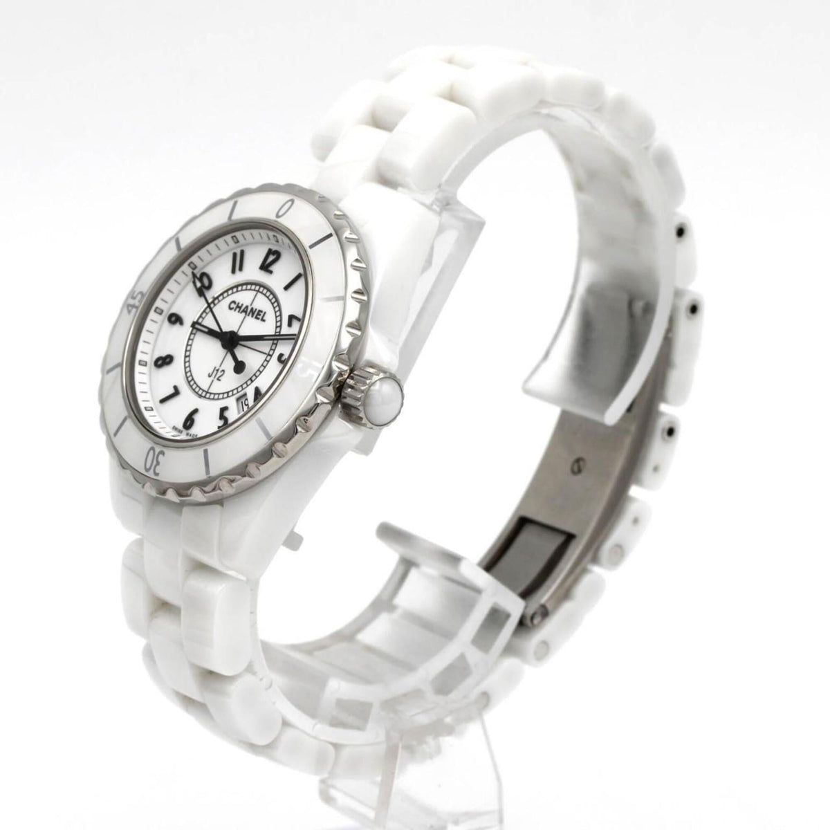 Chanel J12 33mm Ceramic H0968 White Dial 33mm Watch