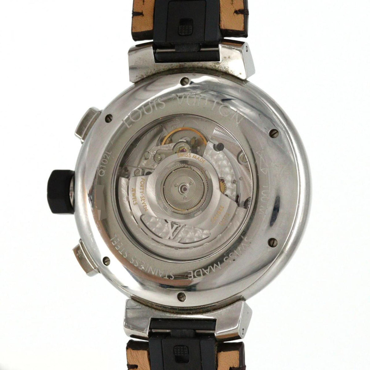 Louis Vuitton Tambour Chrono Voyage Q102L Black, Brown Dial 44mm Watch