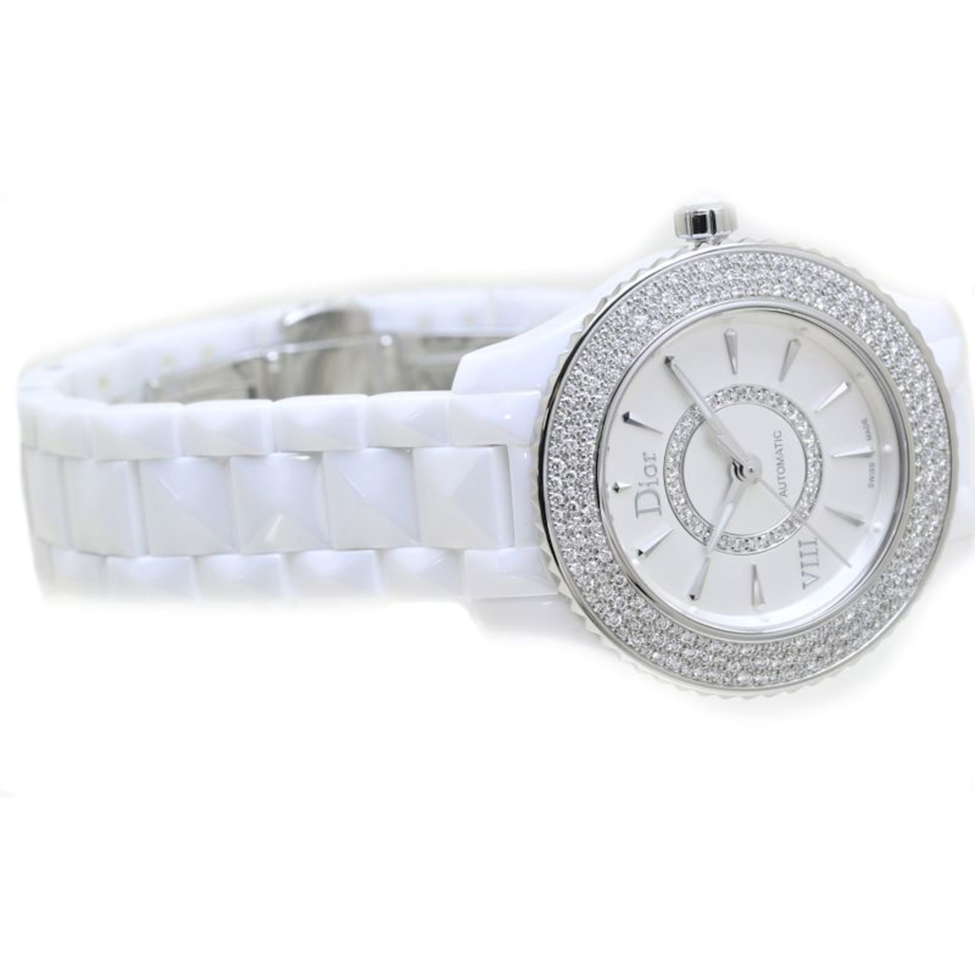Christian Dior VIII On Huit Diamond CD1235E5C001 Wit keramiek xSS Dames 39820
