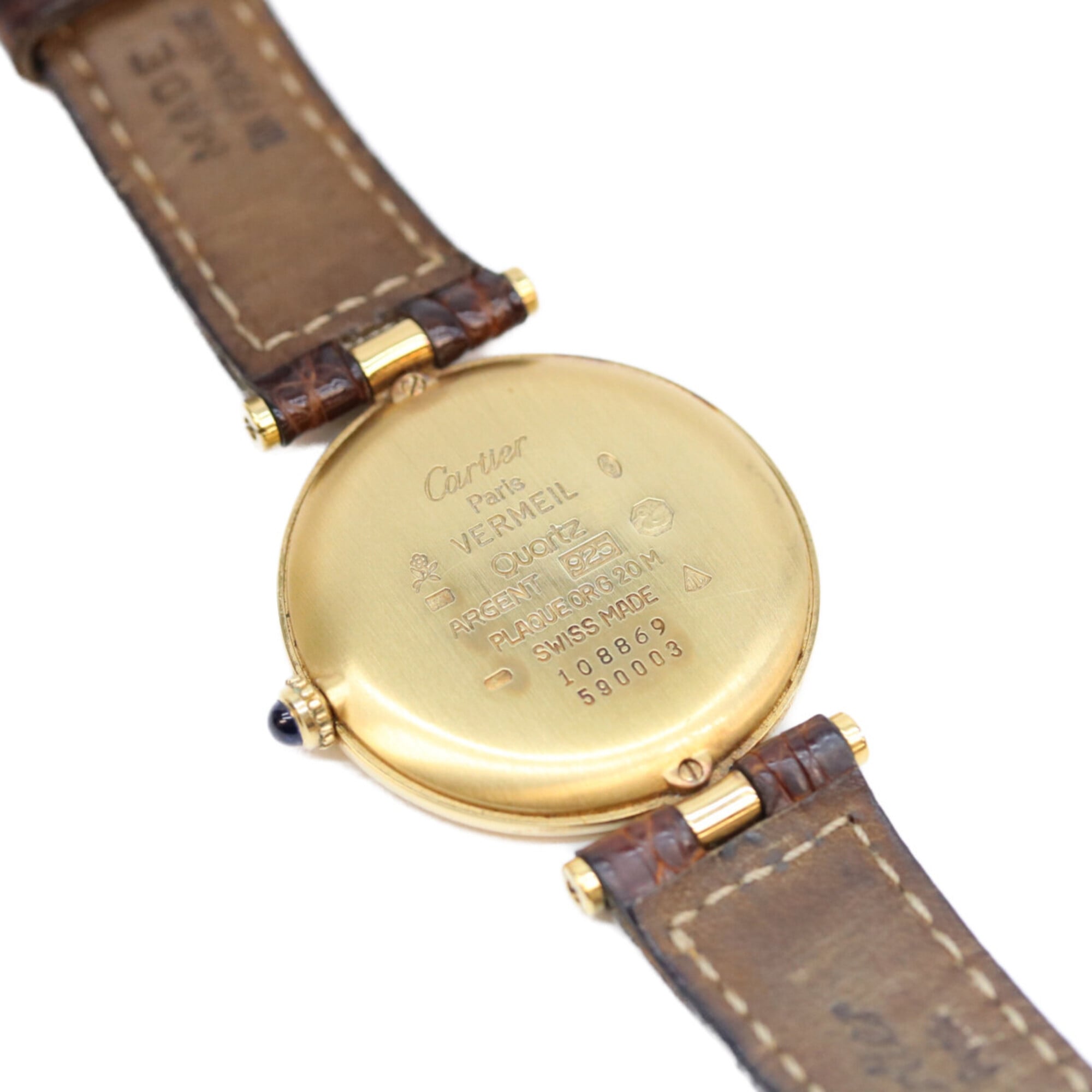Cartier 90s 925 Must VendÃ´me Vermeil LM Quartz Gold with Ivory Dial Ladies