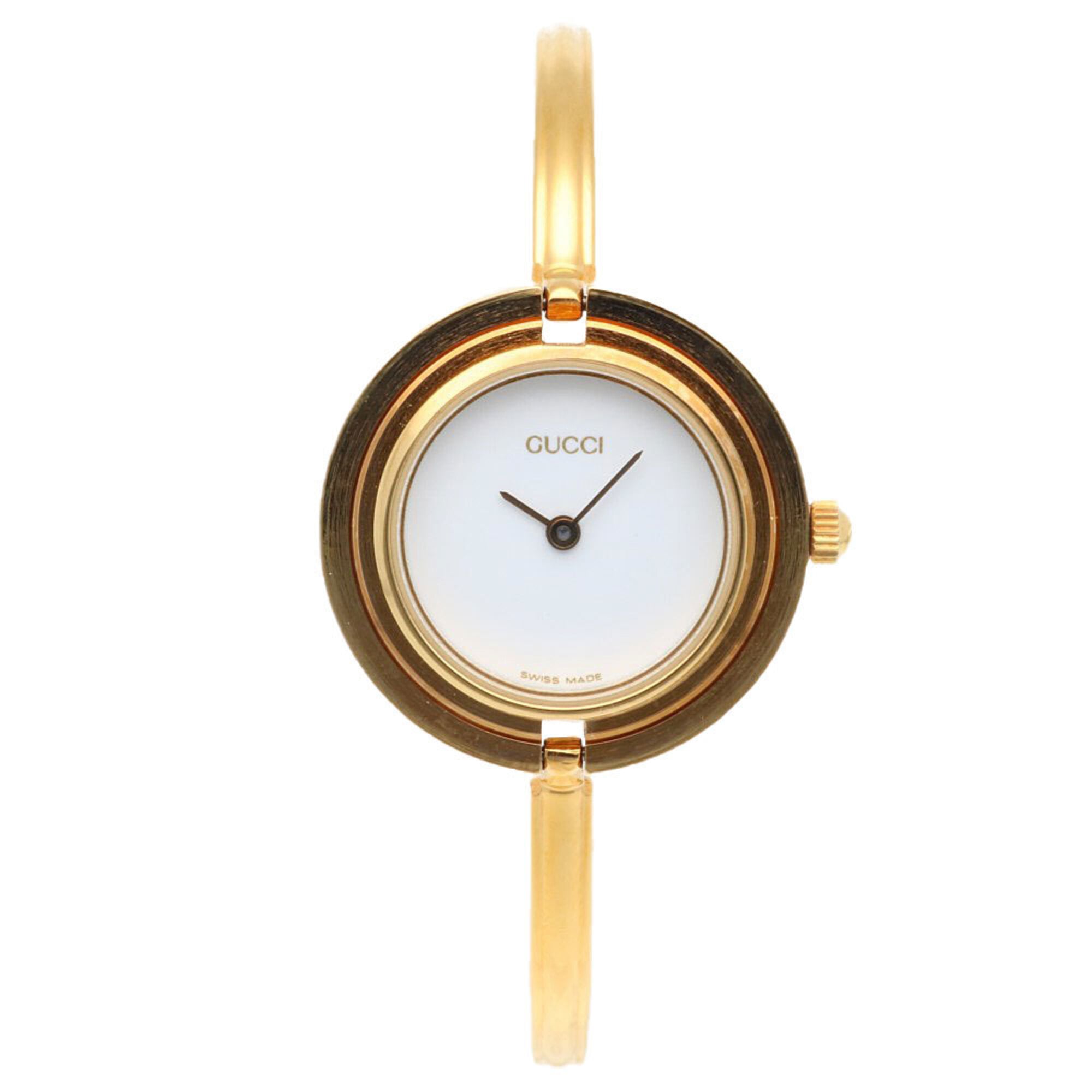Gucci GP 11 11/12.2 White Dial Gold plated 25mm Watch