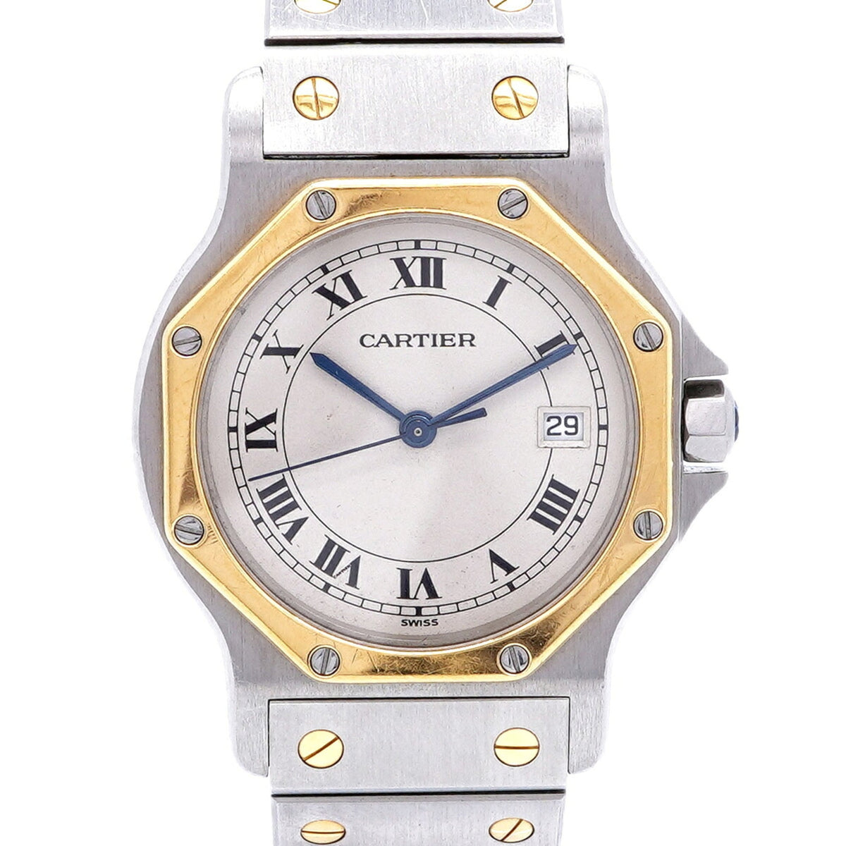 Cartier Santos Octagon LM 187902 Ivory Dial 28mm Watch