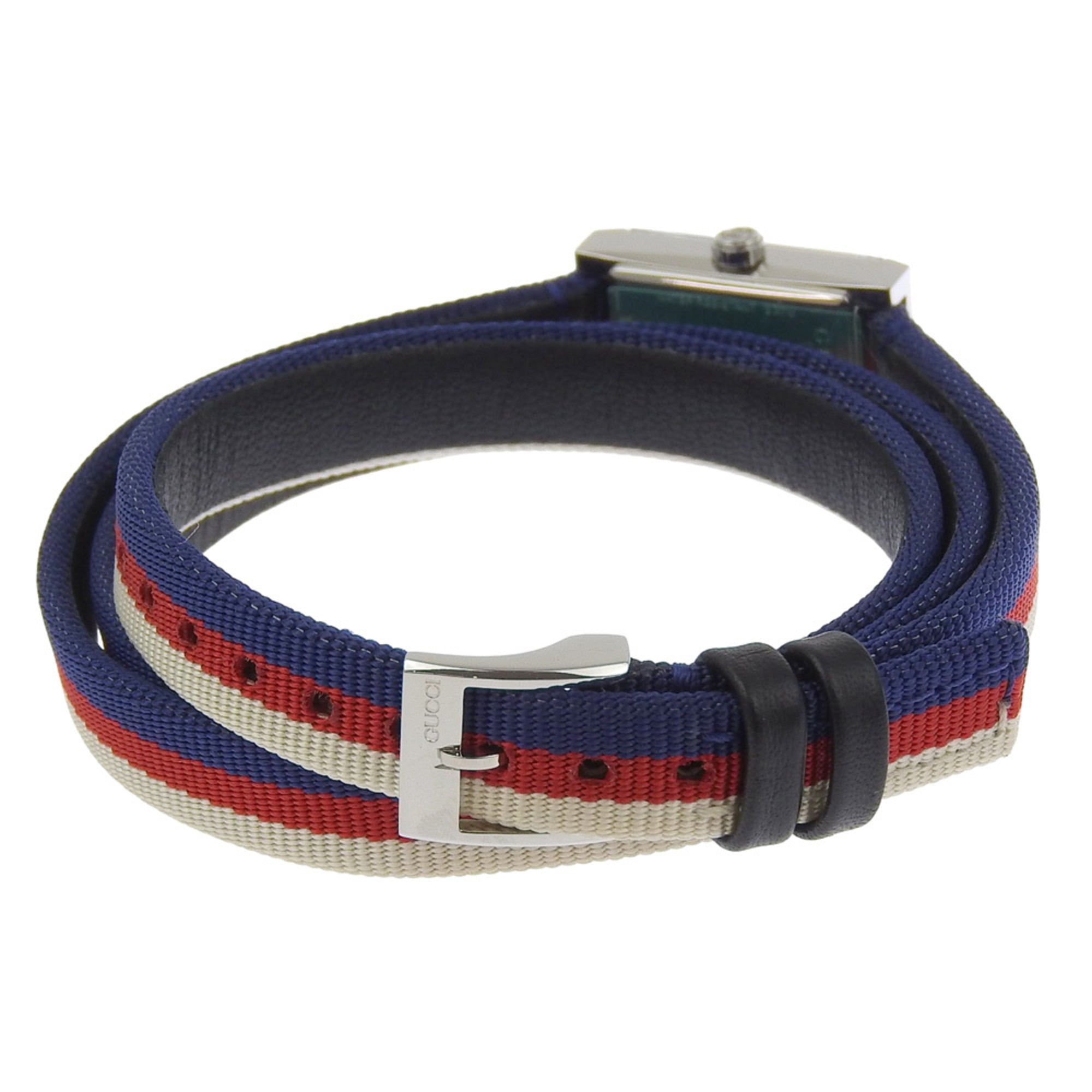 Gucci G Frame Tricolore Watch YA147502/147.5 Stainless Steel and Canva