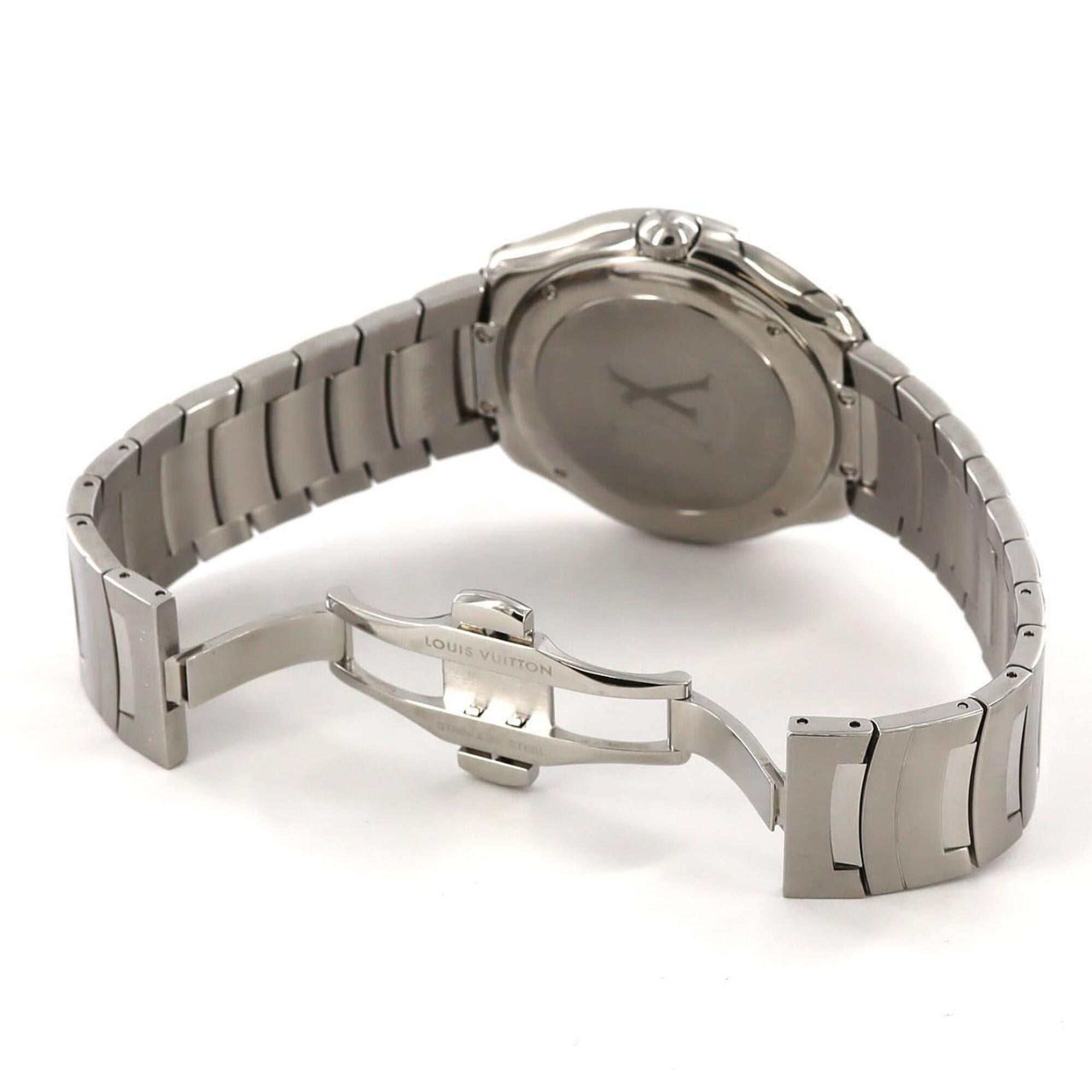 Montre Automatique Louis Vuitton LV Fifty-Five Gmt Q6D30 en acier inoxydable