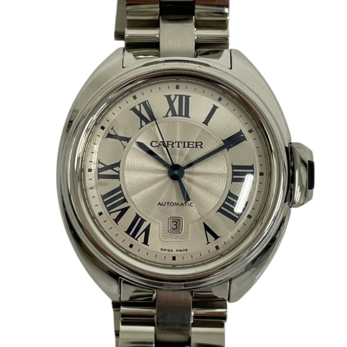 Cartier Clé de WSCL0005 horloge met zilveren wijzerplaat, 30 mm
