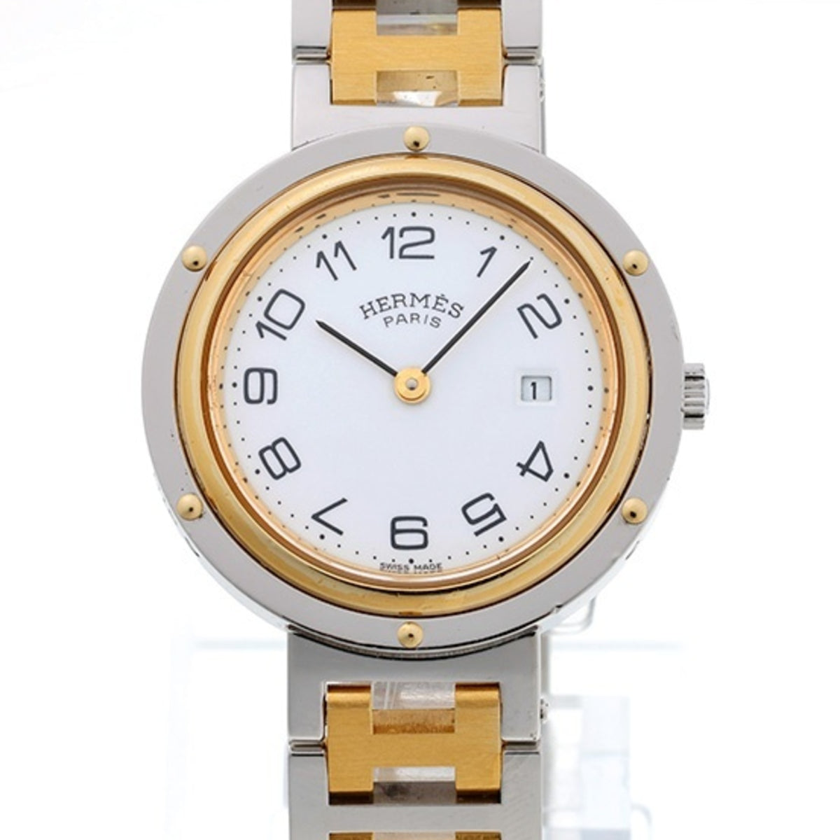 Hermes Clipper Weiß Zifferblatt 30 mm Uhr