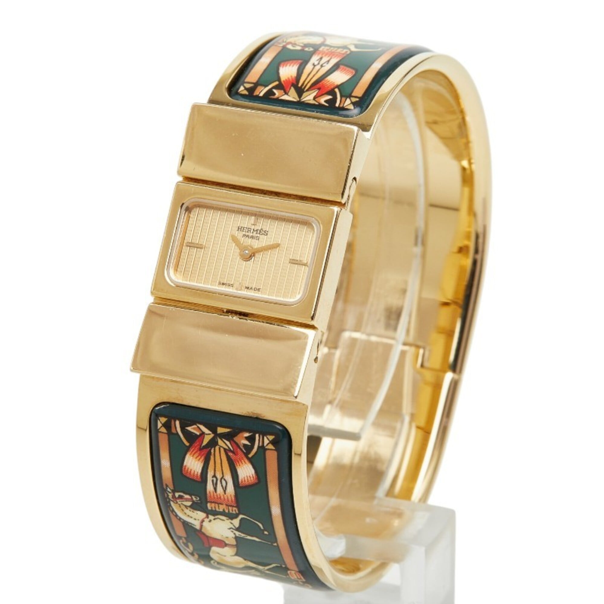 Hermes Loquet LO1.201 Gold Dial Gold plated 19mm Watch