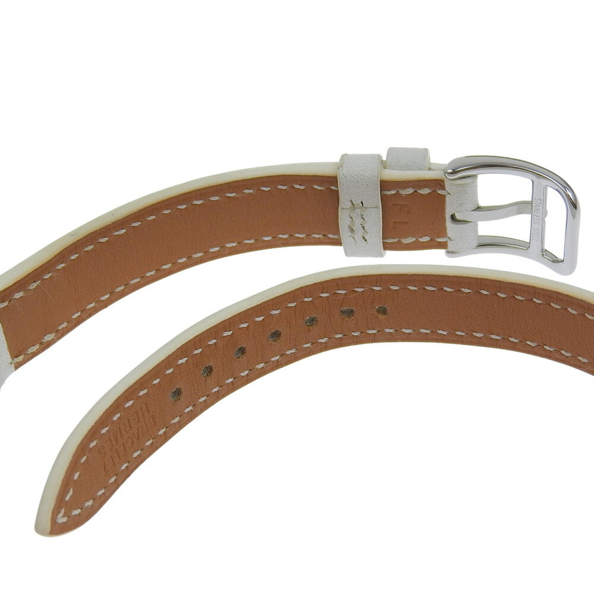 Zo goed als nieuw Hermès Cape Cod CC1 210, met â–¡R-stempel, witte wijzerplaat, roestvrij staal/leer, 33 mm x 23 mm, quartz uurwerk, dameshorloge