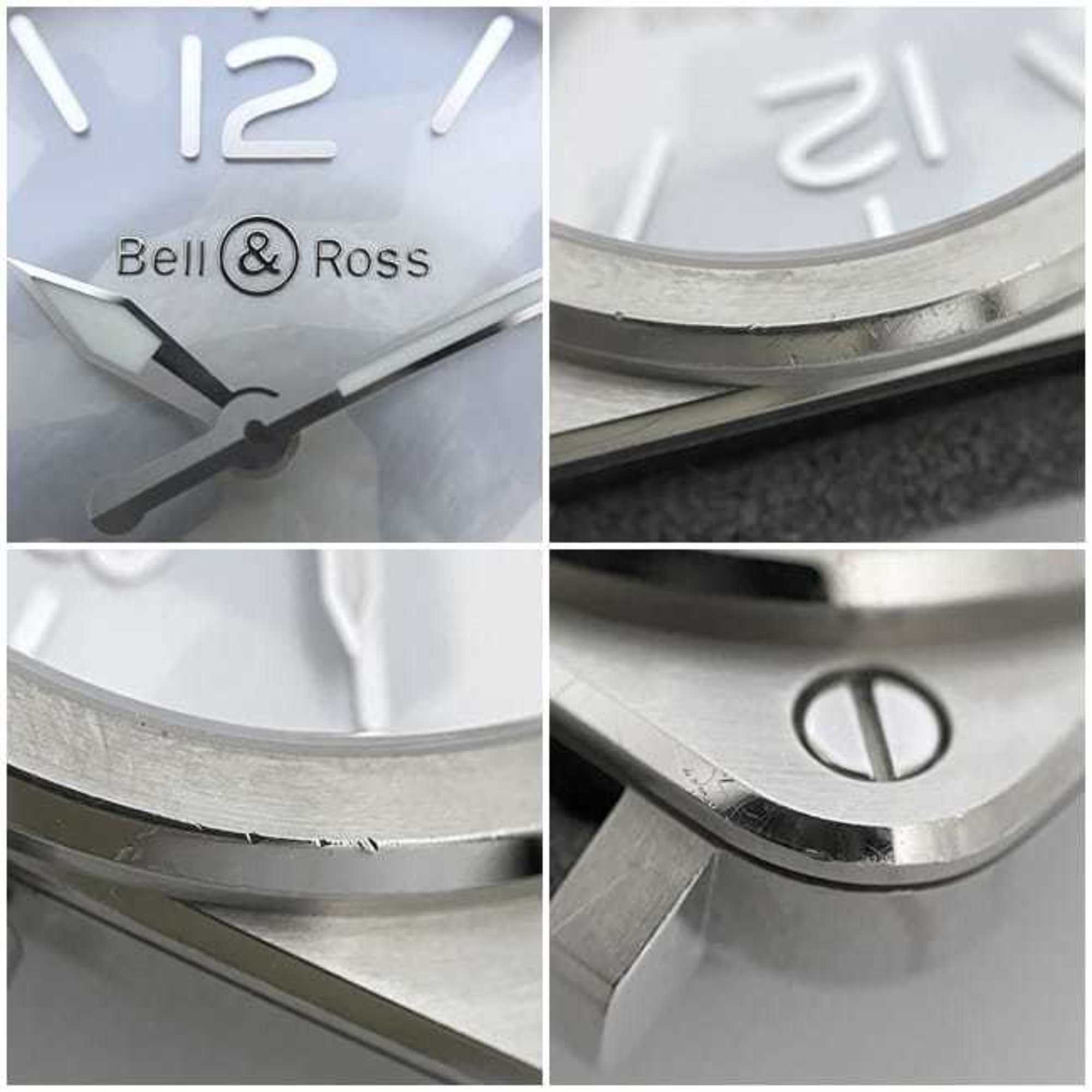 Bell &amp; Ross Uhr Aviation 39 F-22679 Camouflage Weiß Gehäuse Silber BRS-64-S Herrenuhr Edelstahl Wildleder Kautschuk Quarz Quadratisch Zifferblatt austauschbares Armband batteriebetrieben