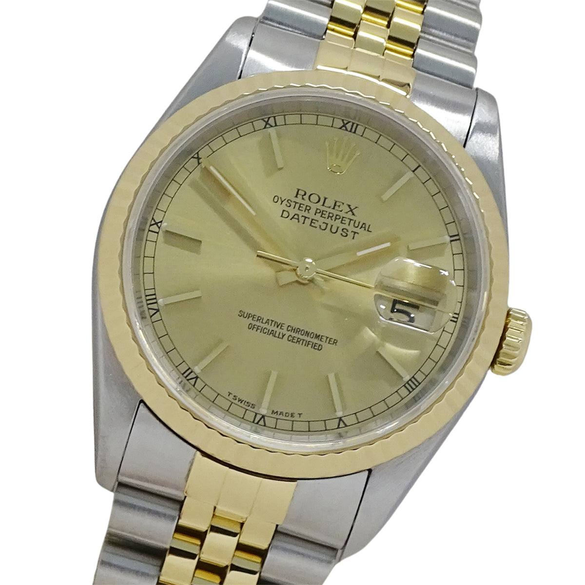 Rolex Datejust 16233 T Gold Dial 35mm Watch