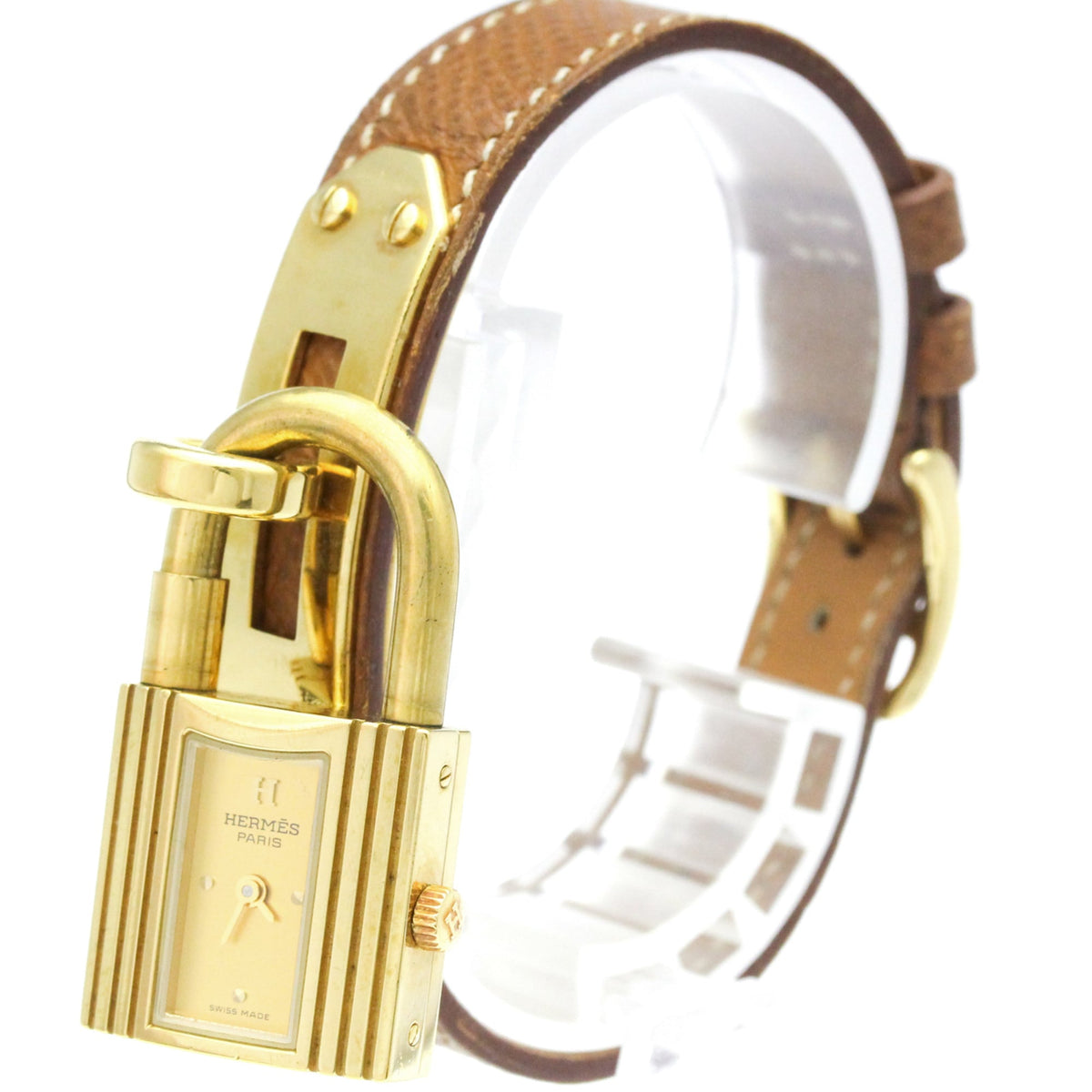 Hermes Kelly-horloge met gouden wijzerplaat, 20 mm