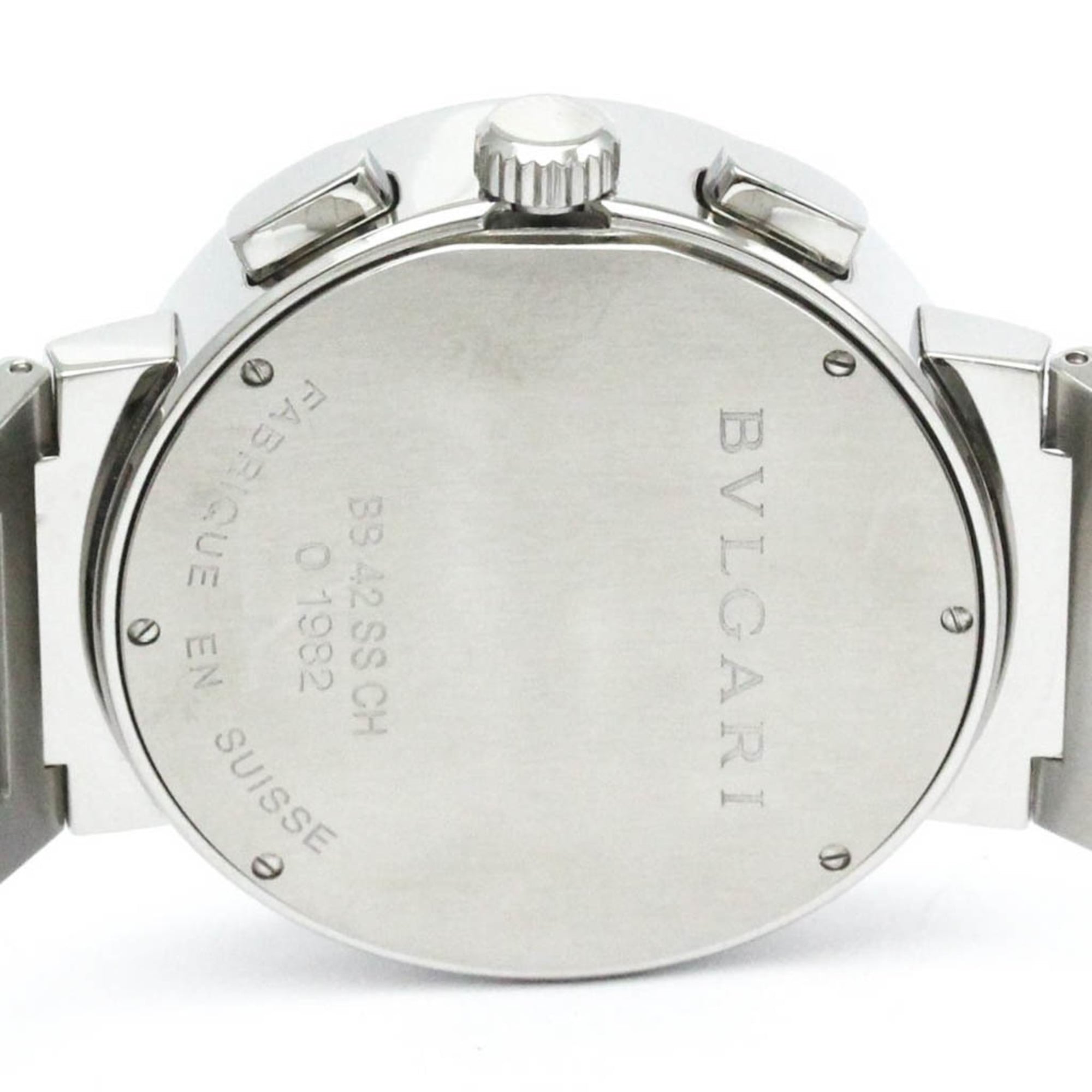 Polished BVLGARI BVLGARI-BVLGARI Chronograph Automatic Watch BB42SSCH BF580420