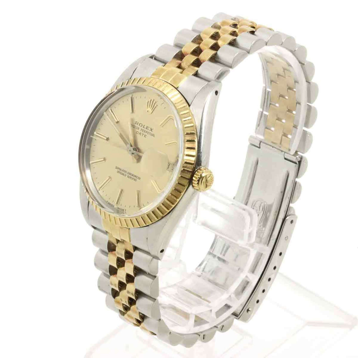 Montre Rolex Oyster Perpetual Date 15053 Champagne, cadran de 34 mm