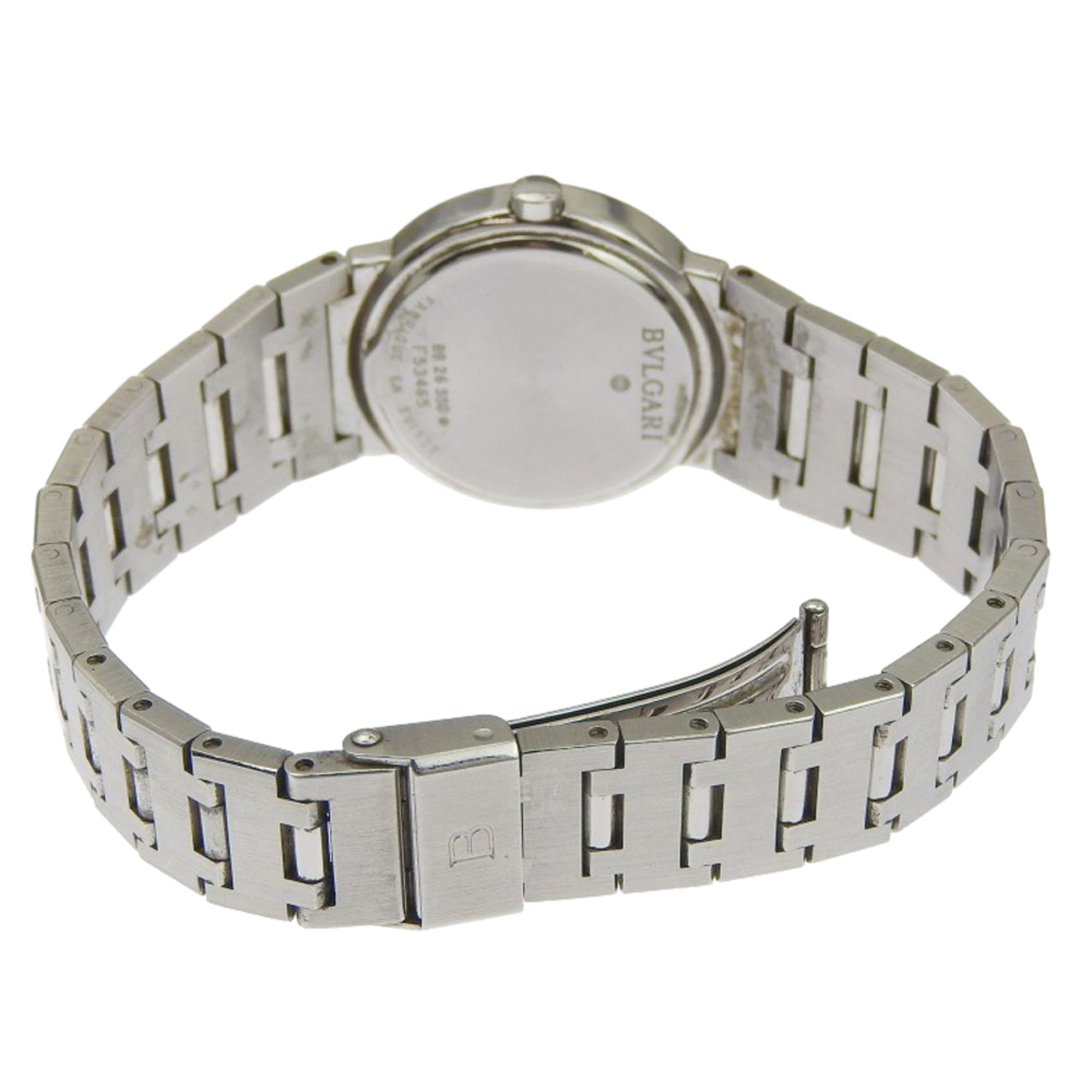 BVLGARI polshorloge BB26SSD roestvrij staal, quartz, analoog display, zwarte wijzerplaat, damesmodel