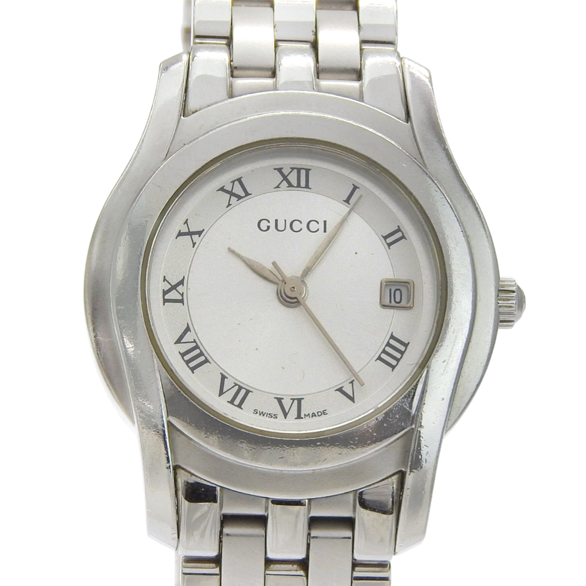 Gucci 5500L Stainless Steel Quartz Analog Watch with Silver Dial for Women