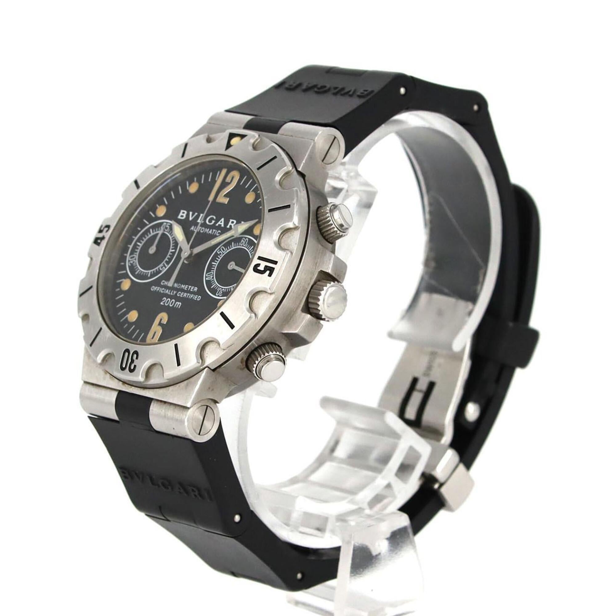 Bulgari Scuba SCB38S/SCB38SV/AT Black Dial 38mm Watch