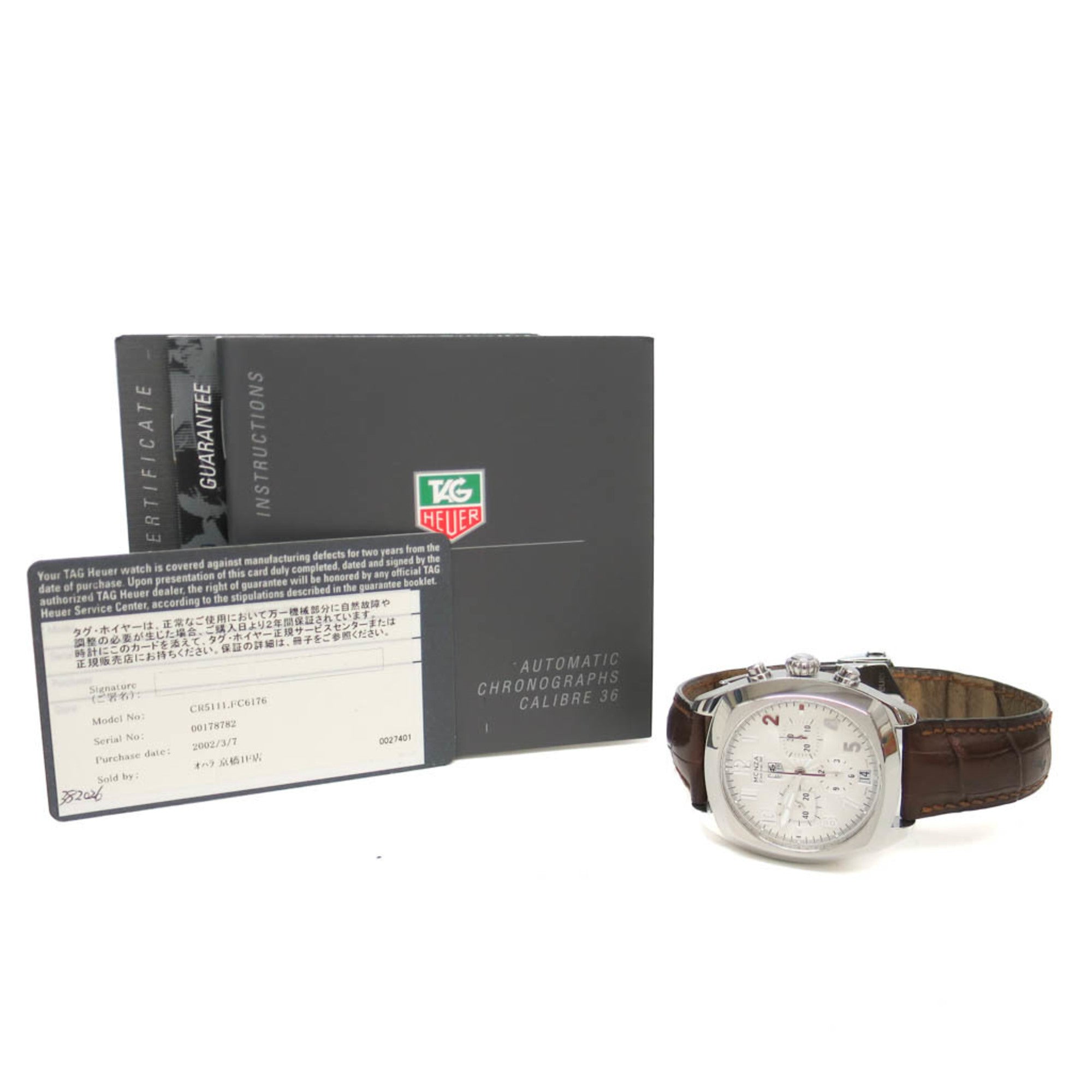 TAG HEUER Monza Calibre 36 stalen automatisch herenhorloge CR5111