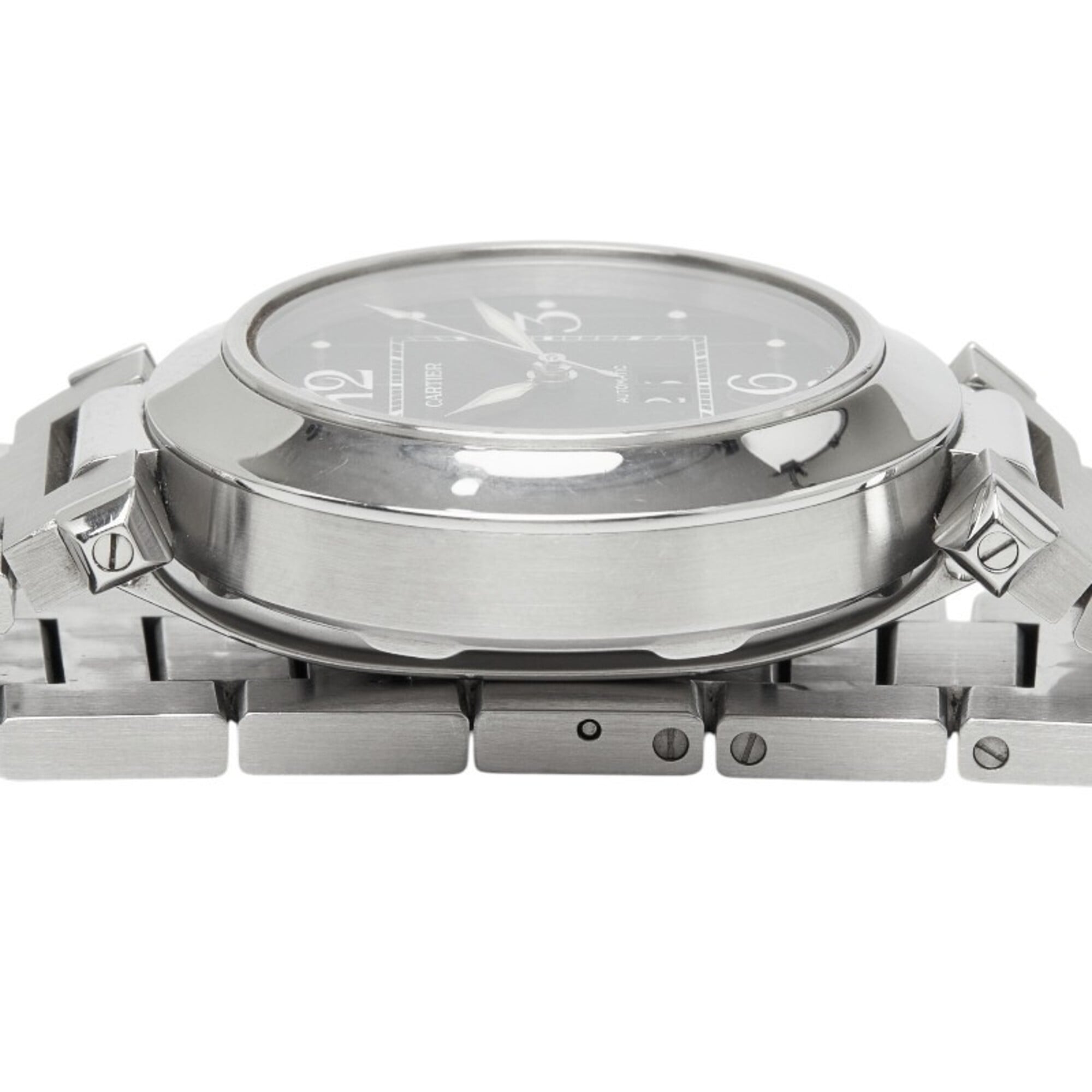 Cartier Pasha C Big Date W31053M7 Automatic (with manual ) Black Dial Stainless Steel Ladies CARTIER