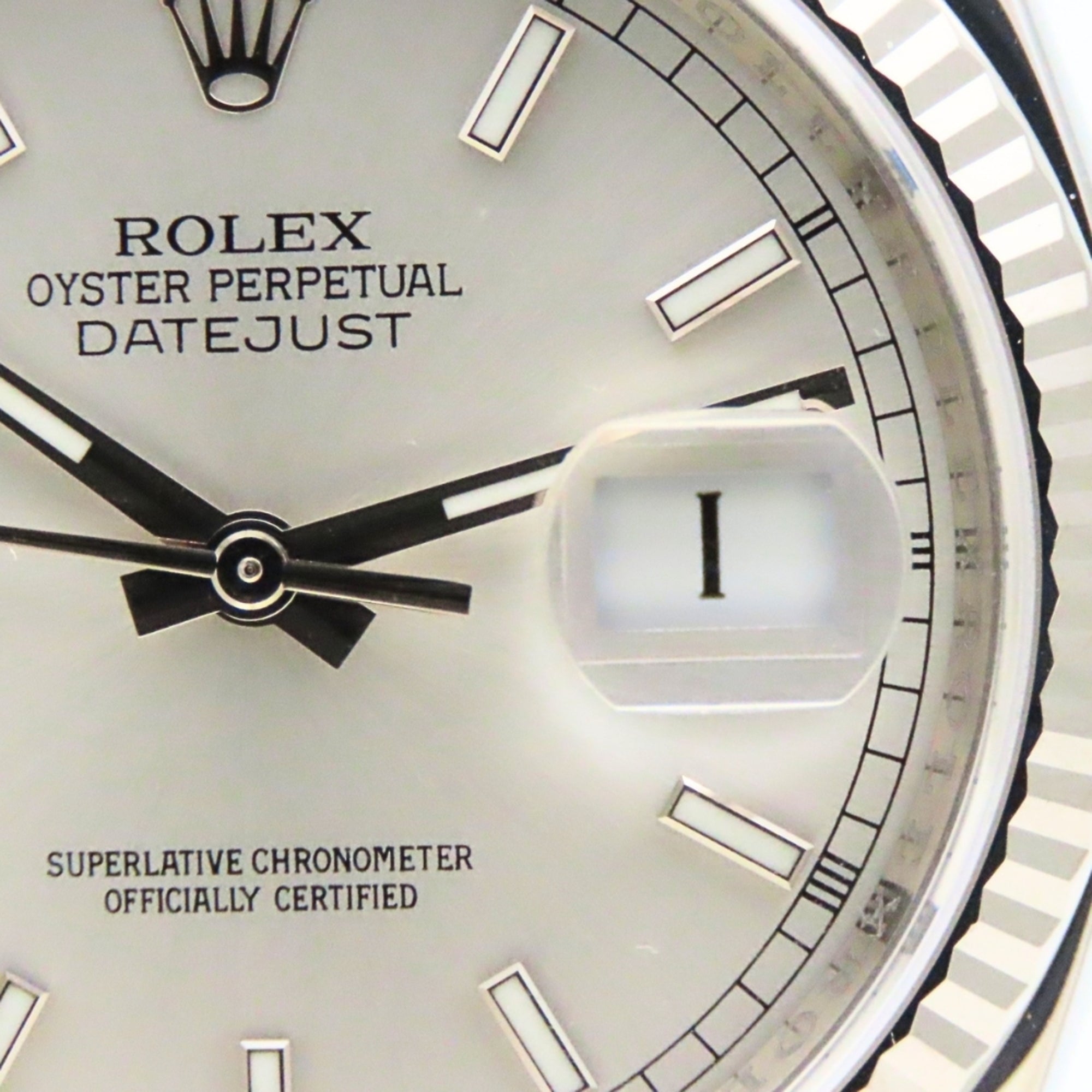 Rolex Datejust 36 116234 roestvrij staal, 18-karaats witgoud, zilveren wijzerplaat, staafindexen, herenhorloge