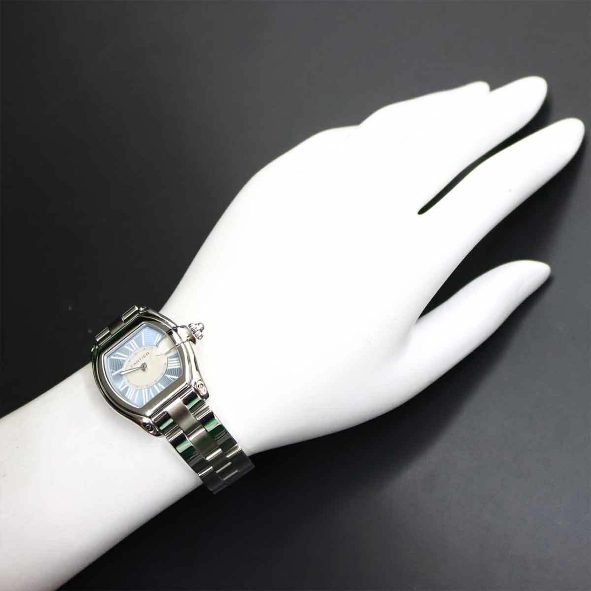 Cartier Roadster SM W62053V3 Ladies' Watch, Date, Blue, Automatic Movement