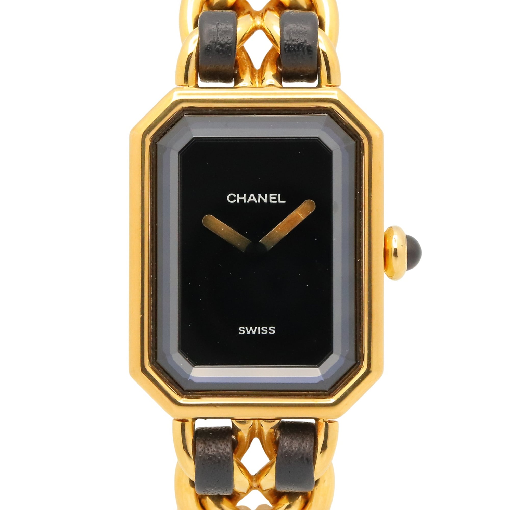 Chanel Premiere H0001 Black Dial Gold plated 20mm Watch