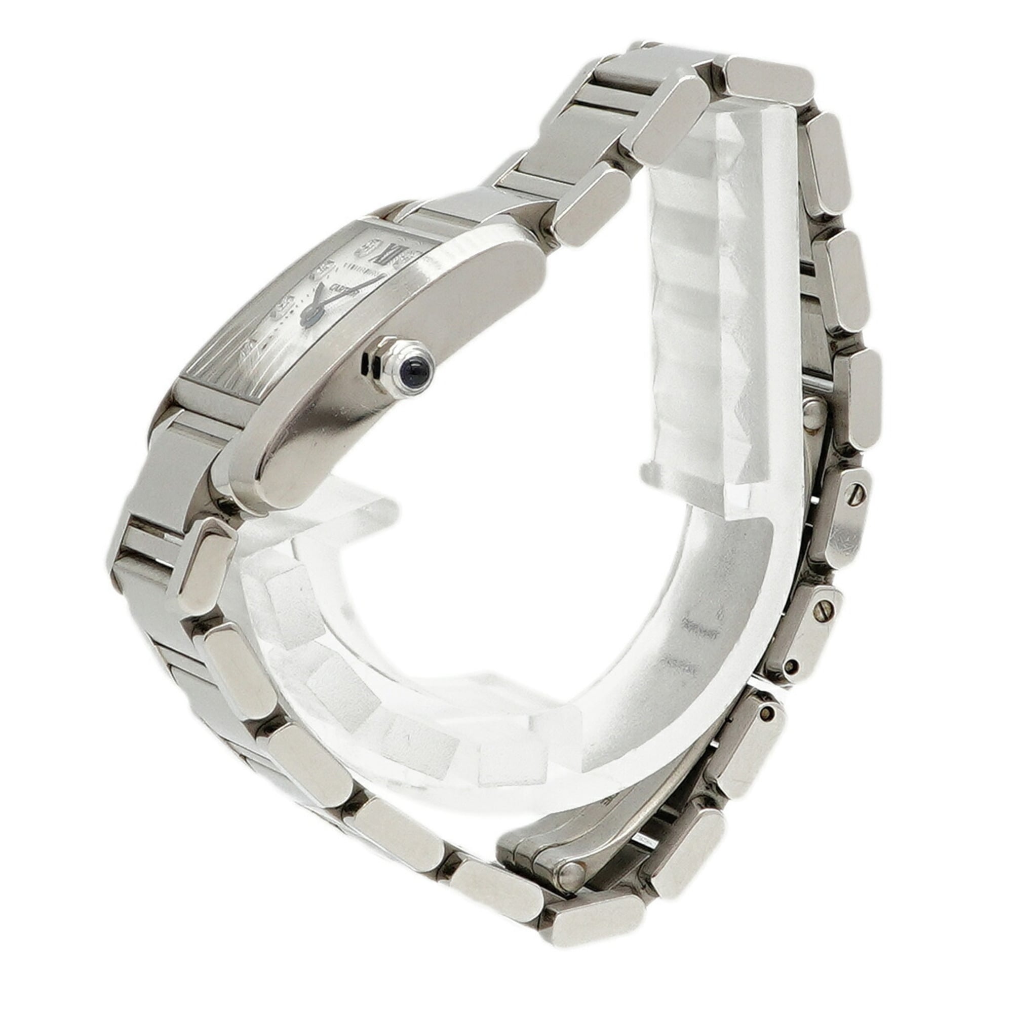 Cartier Tank FranÃ§aise SM Diamond WE110006 Silver Dial Wo