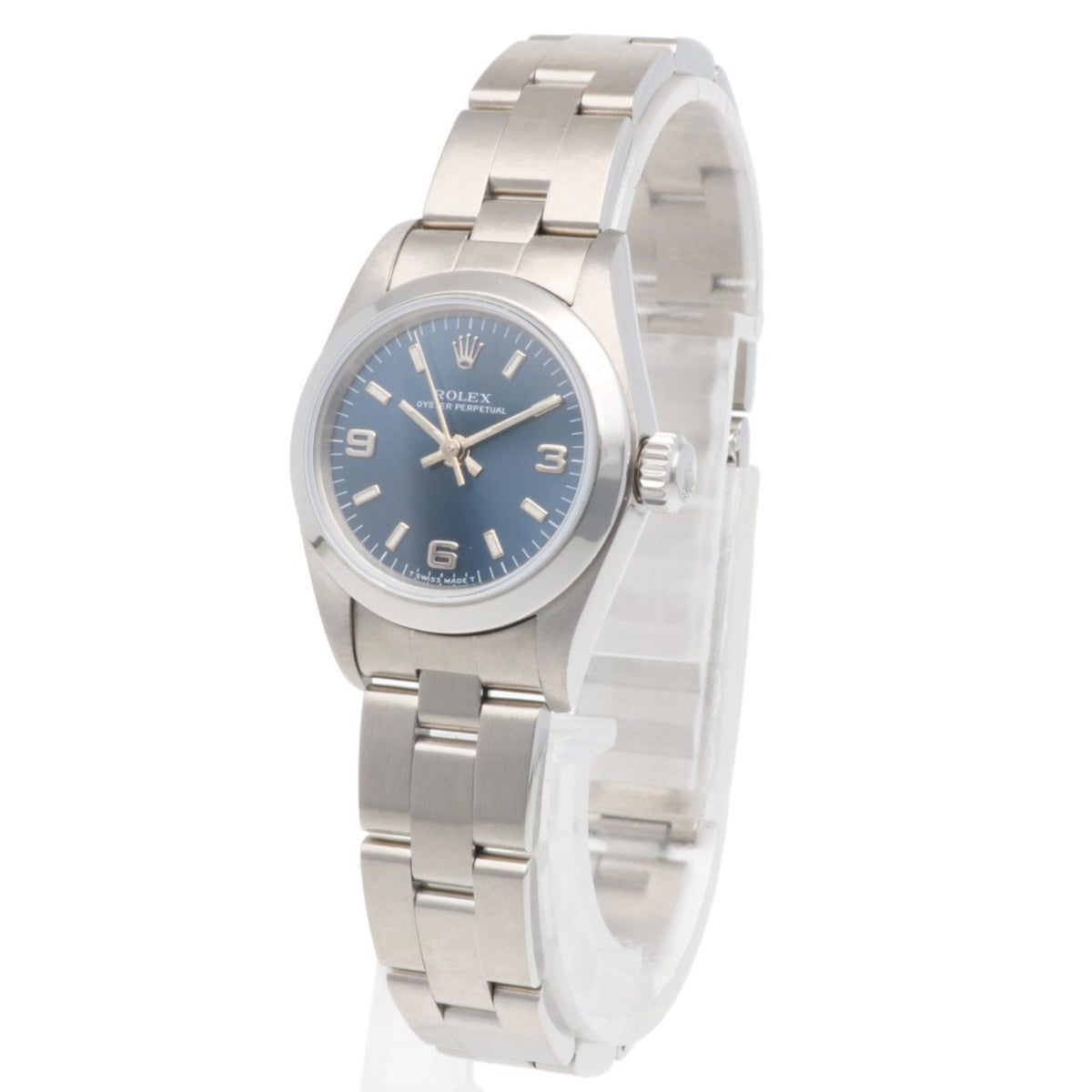Montre Rolex Oyster Perpetual 67180, cadran bleu, 24 mm