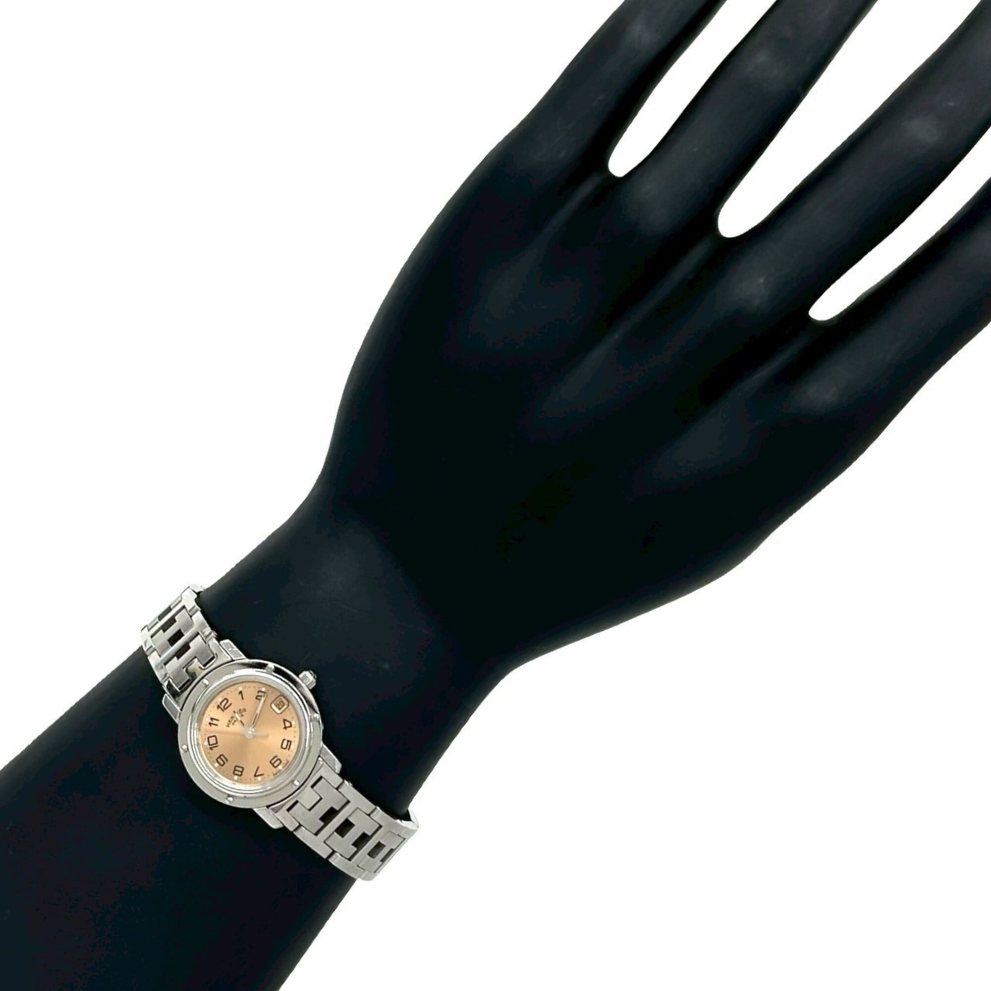 HERMES Clipper CL4.210 Stainless Steel Quartz Wrist Silver 32533