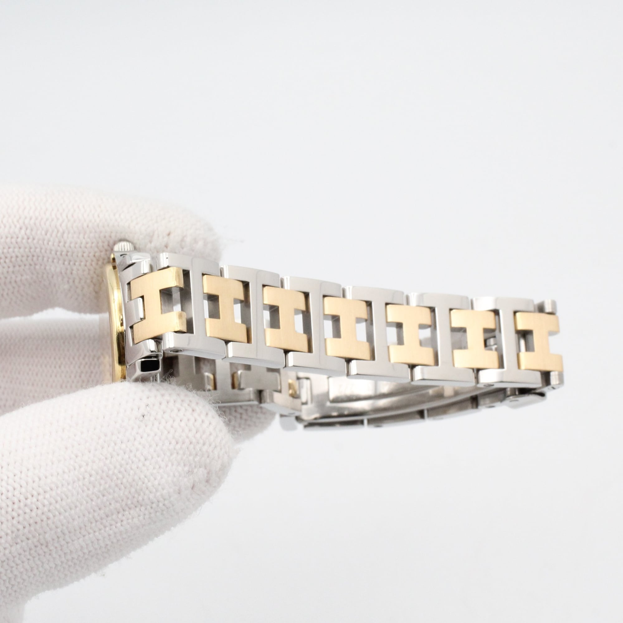 Hermes Clipper Gold Plated Stainless Steel Wo White CL4.220